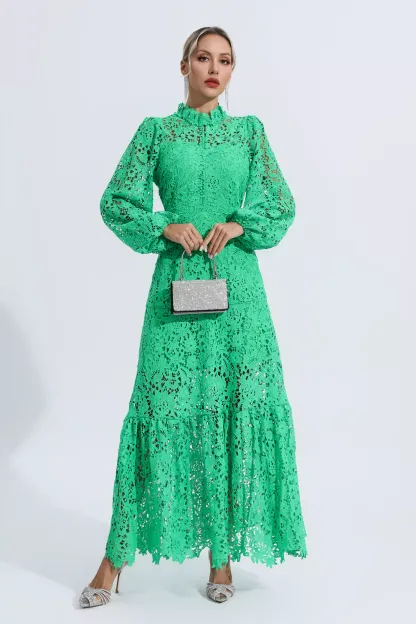 Truman Green Cut Out Long Sleeve Dress