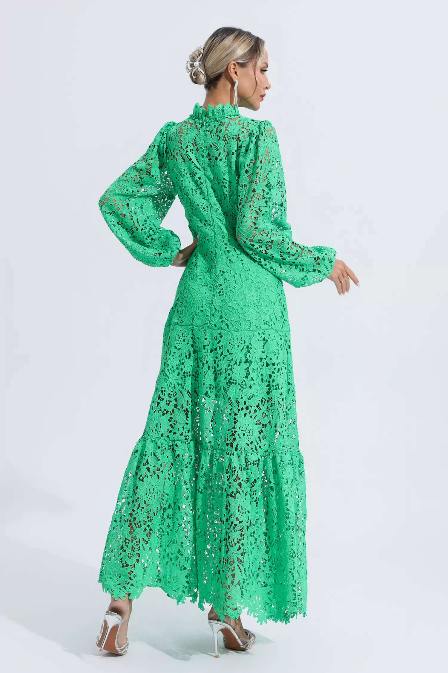 Truman Green Cut Out Long Sleeve Dress