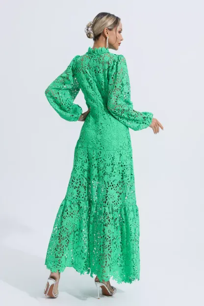 Truman Green Cut Out Long Sleeve Dress