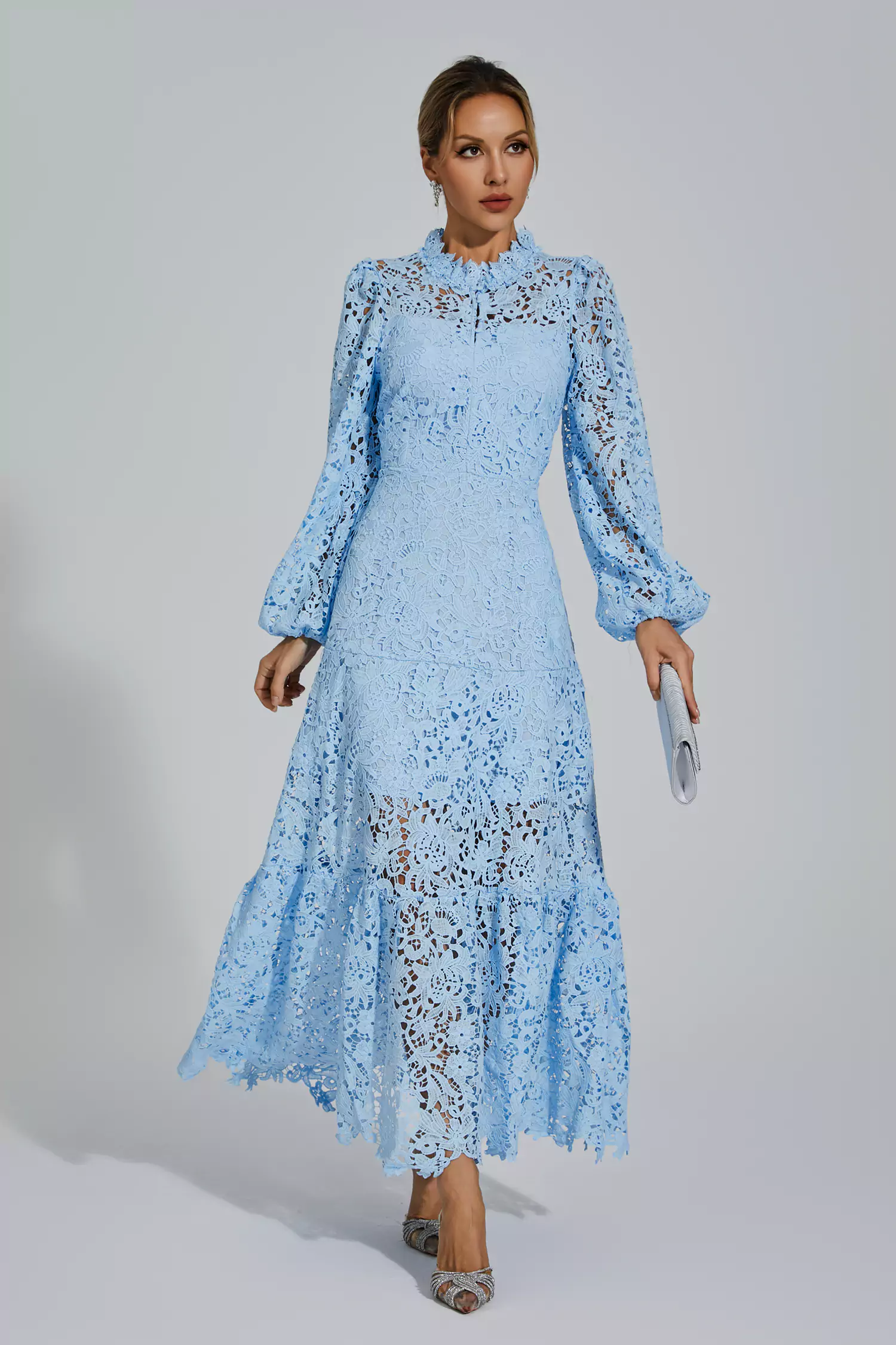 Truman Blue Cut Out Long Sleeve Dress