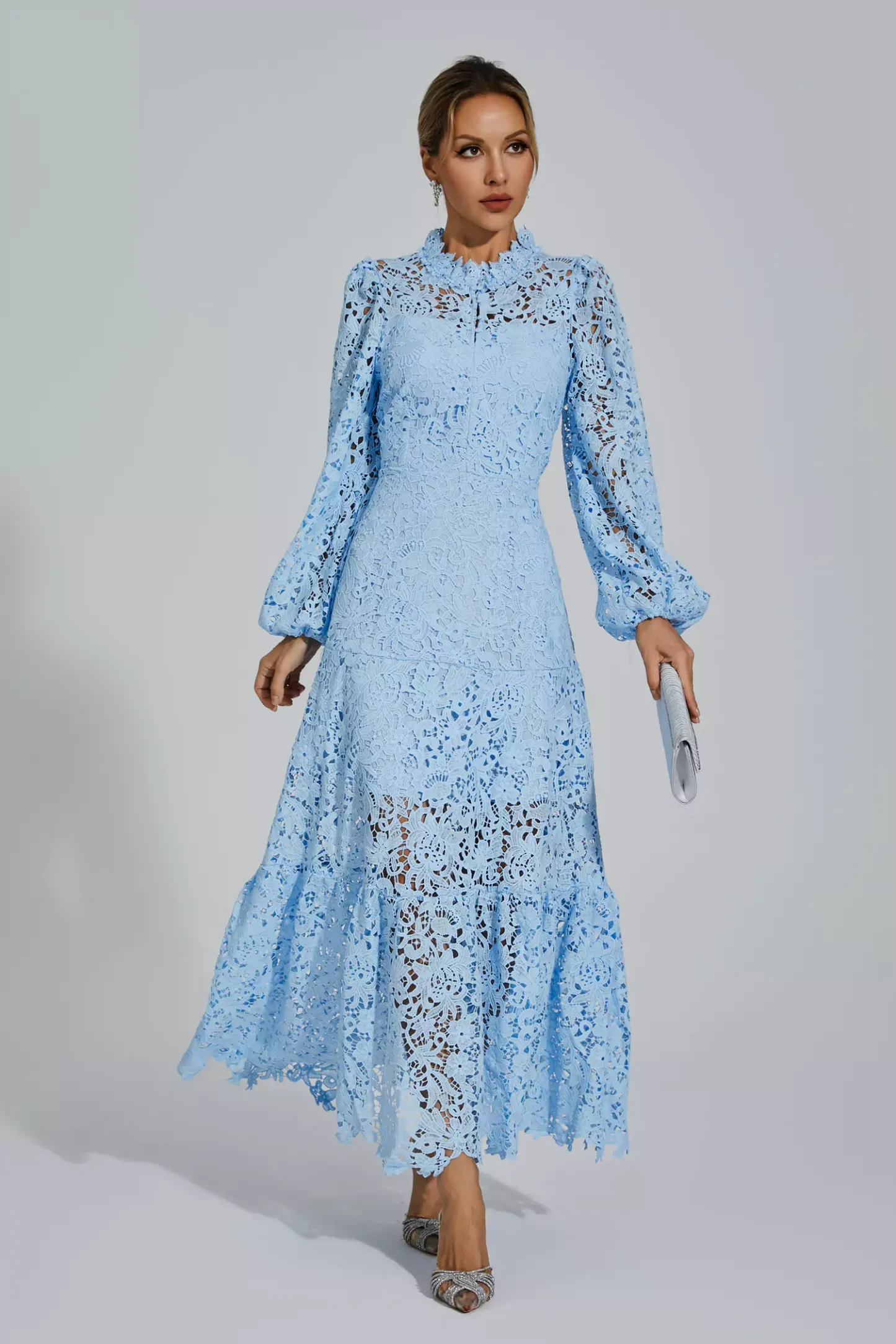 Truman Blue Cut Out Long Sleeve Dress