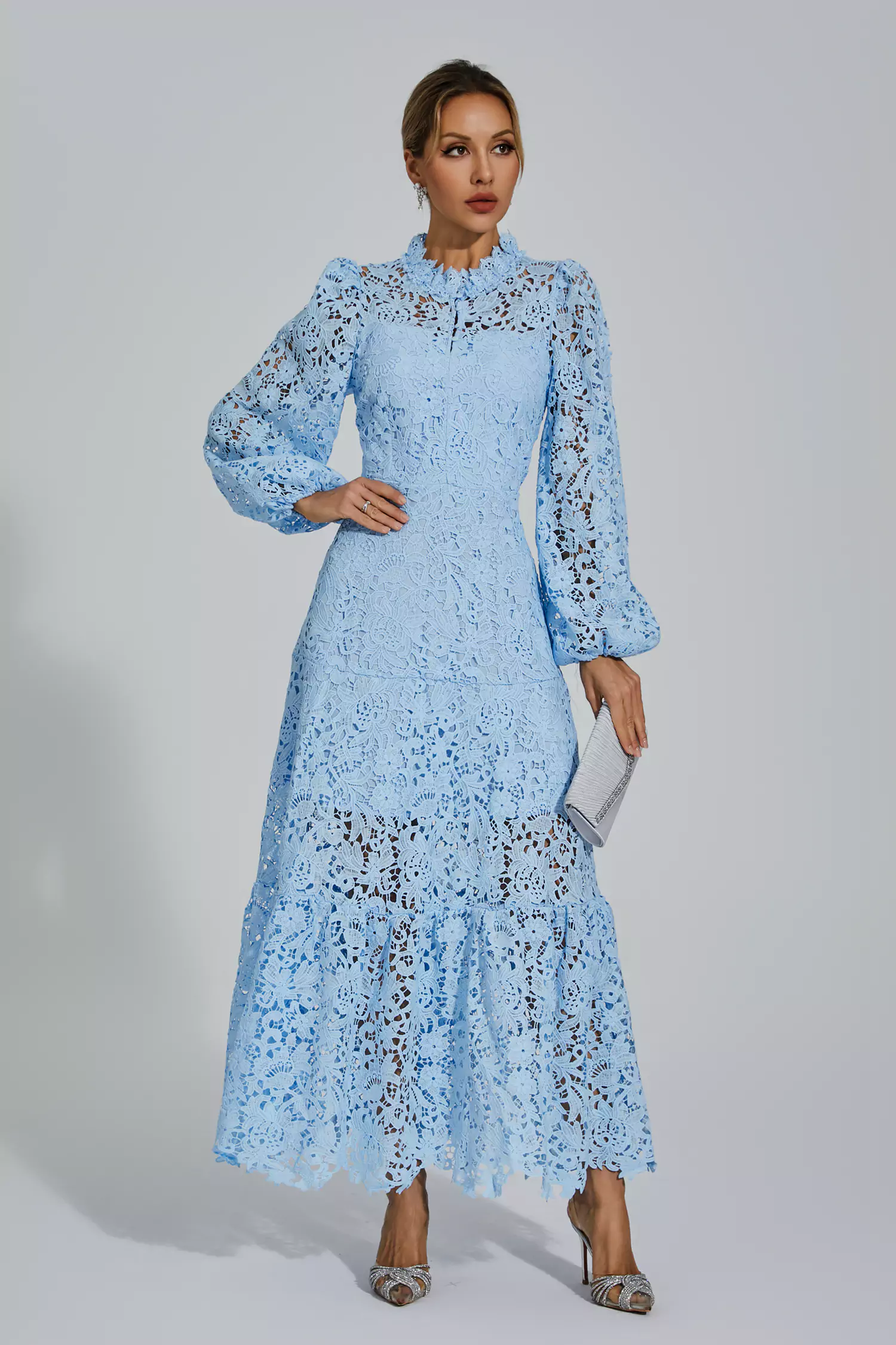 Truman Blue Cut Out Long Sleeve Dress