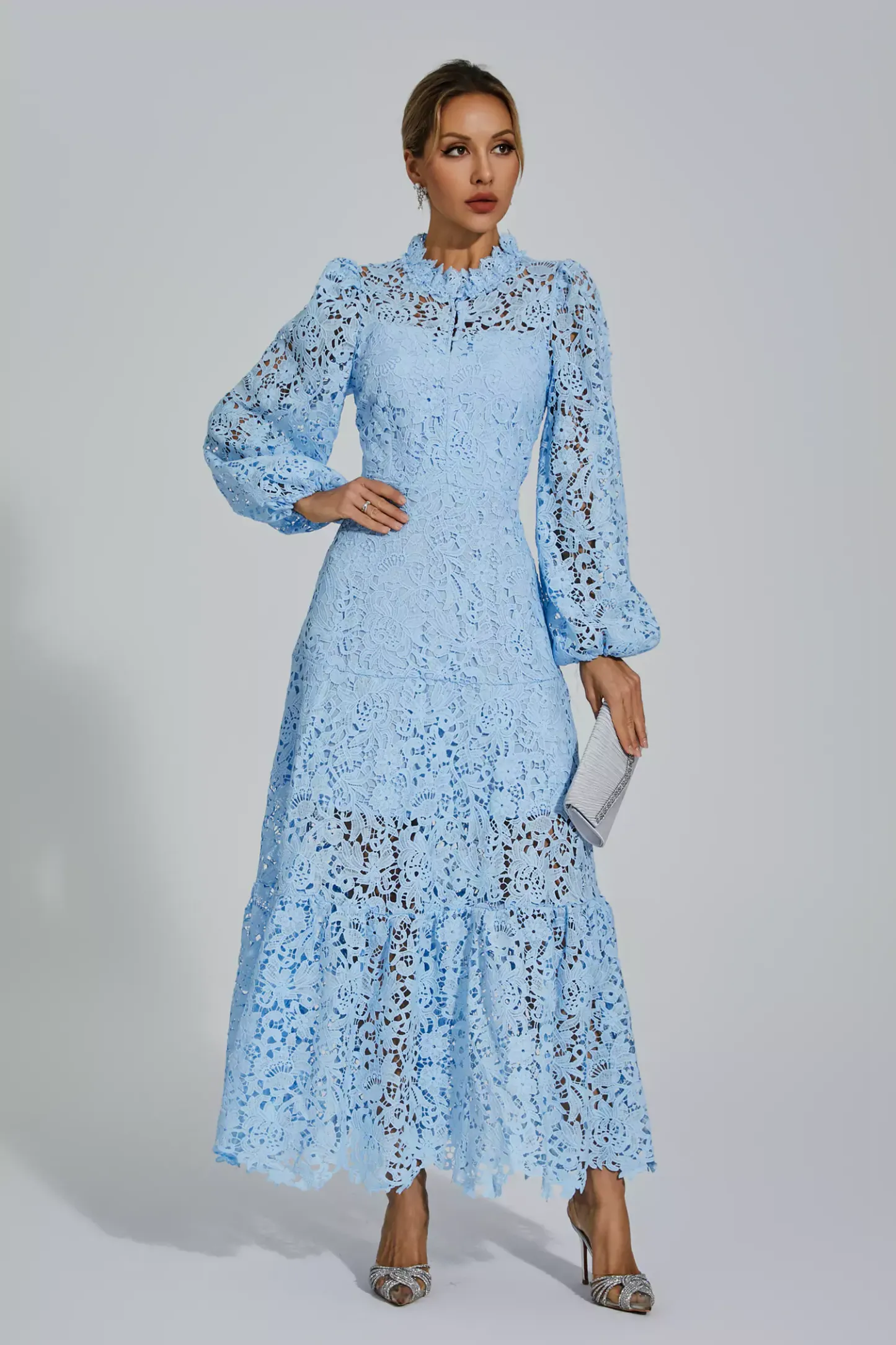 Truman Blue Cut Out Long Sleeve Dress