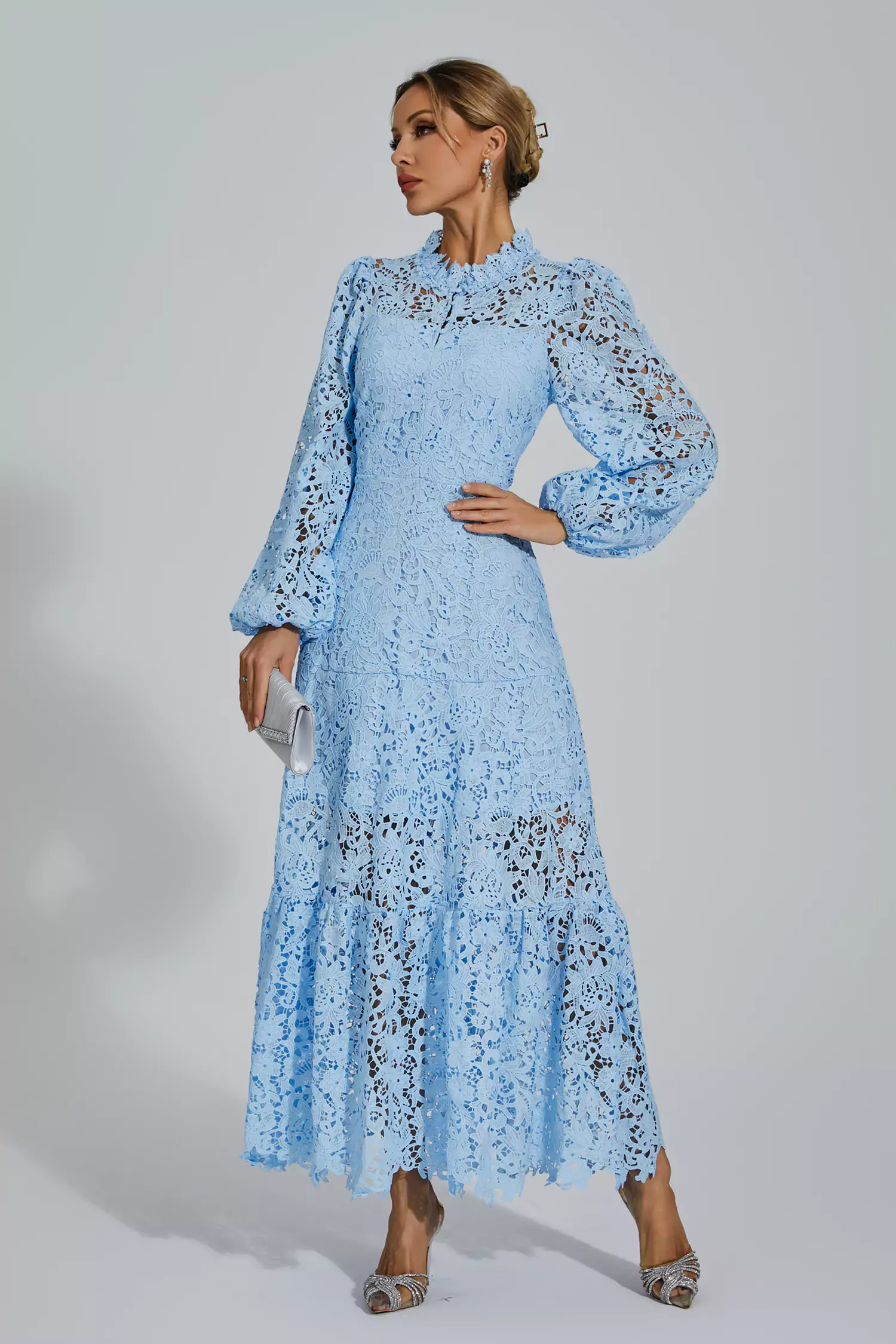 Truman Blue Cut Out Long Sleeve Dress