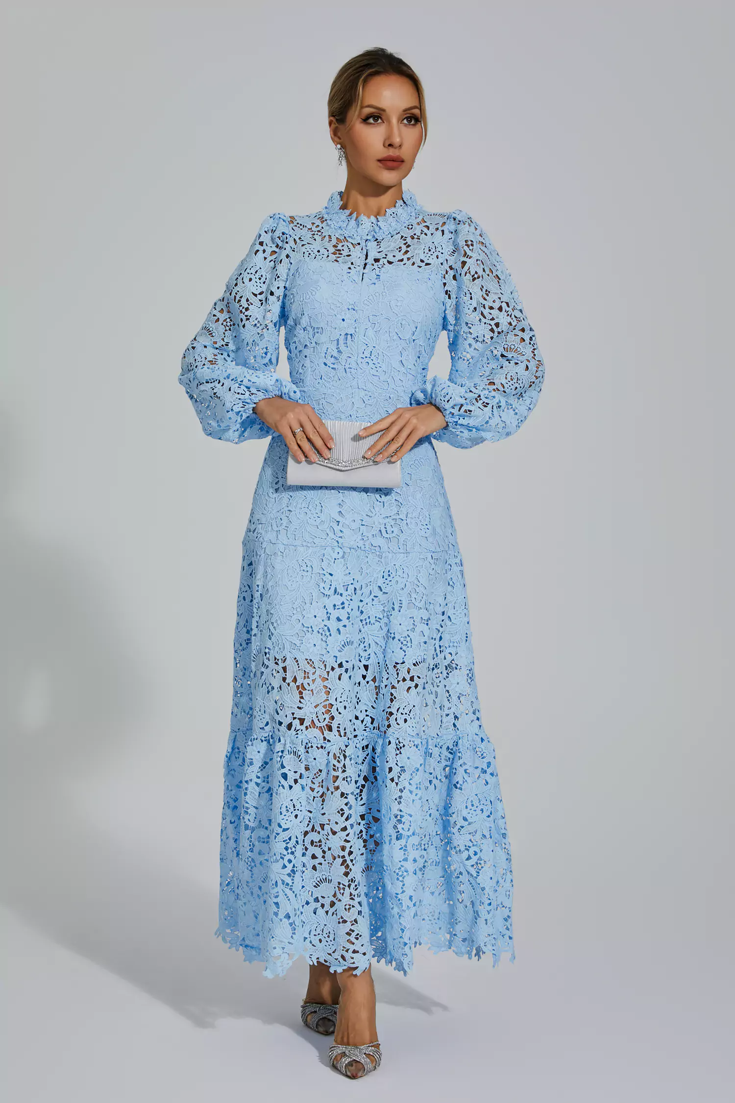 Truman Blue Cut Out Long Sleeve Dress