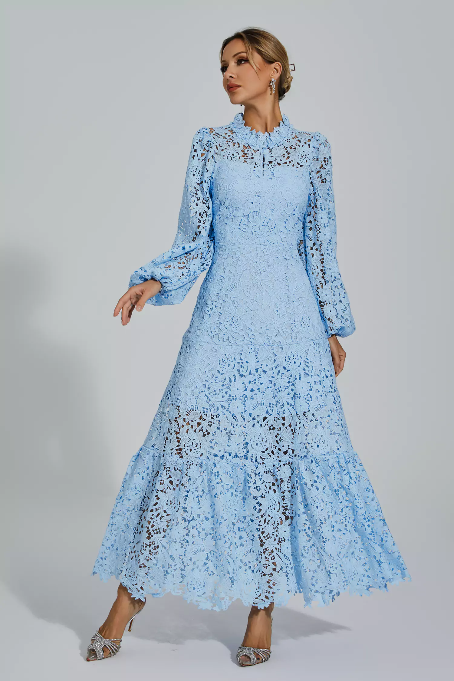 Truman Blue Cut Out Long Sleeve Dress