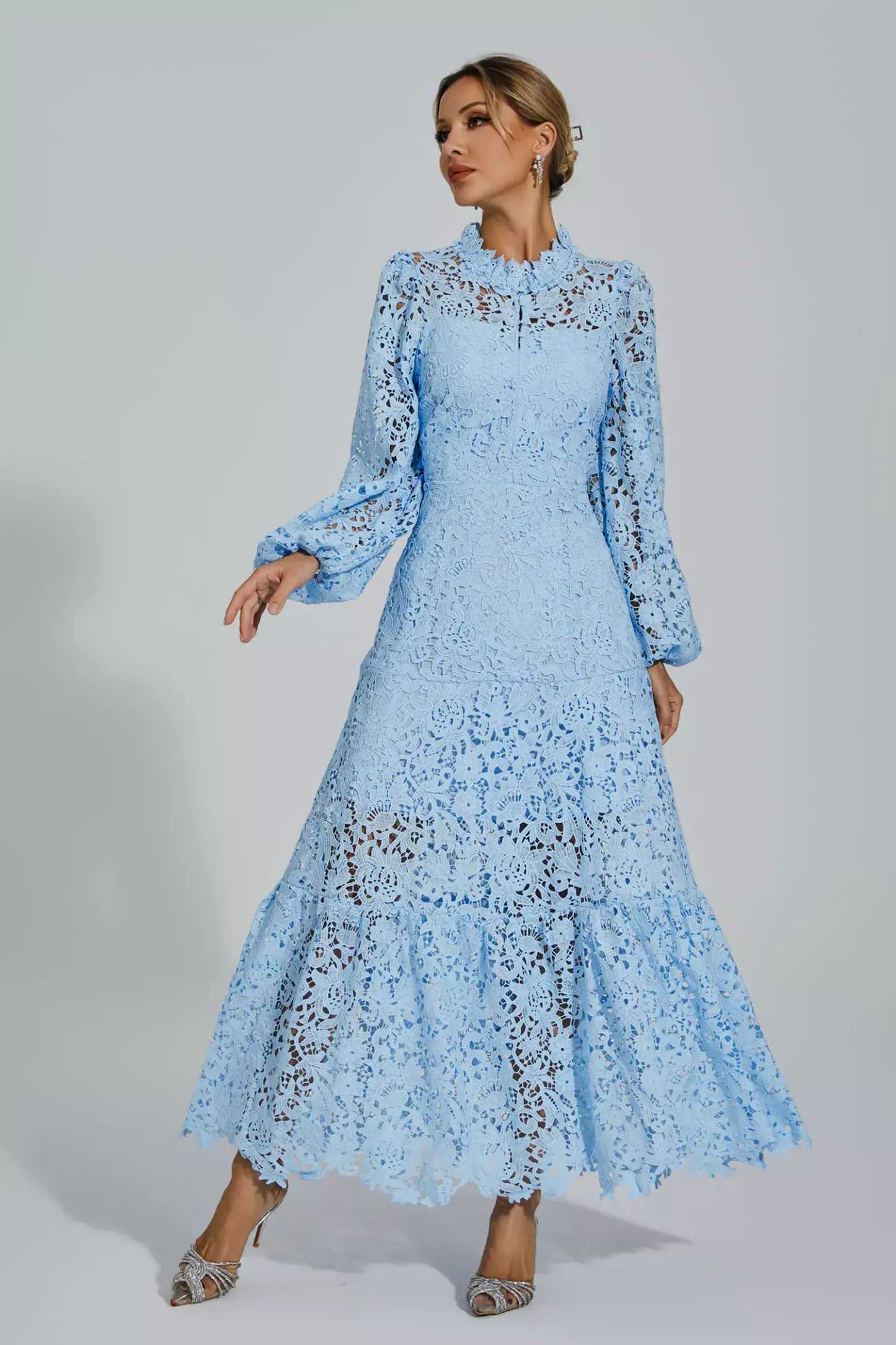 Truman Blue Cut Out Long Sleeve Dress