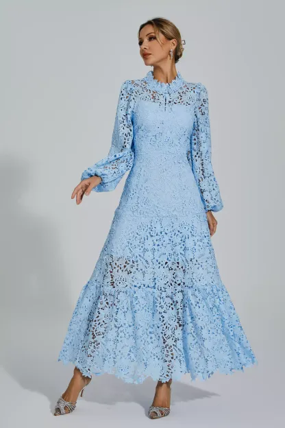 Truman Blue Cut Out Long Sleeve Dress