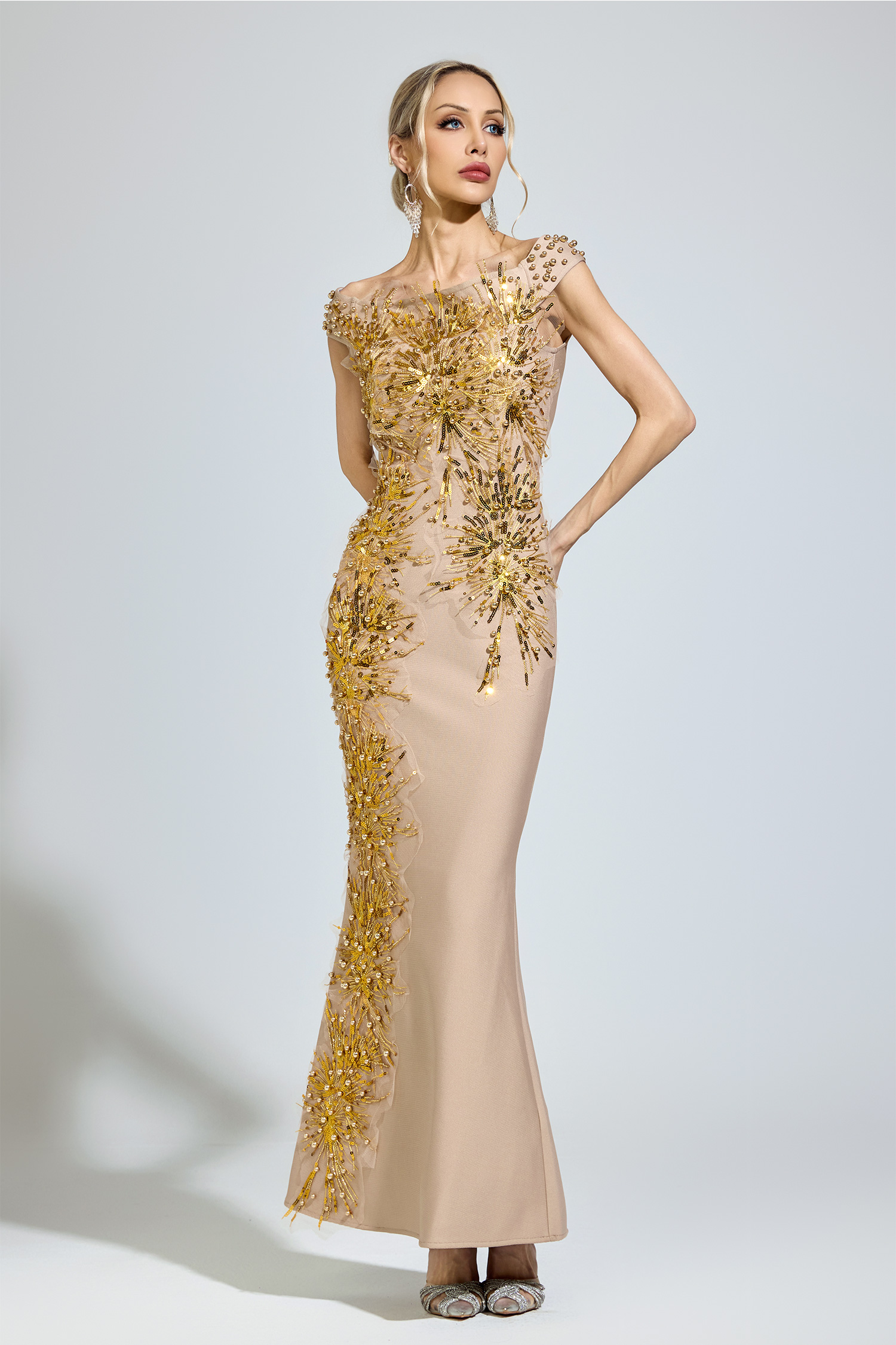 Hillman Apricot Mermaid Formal Dress