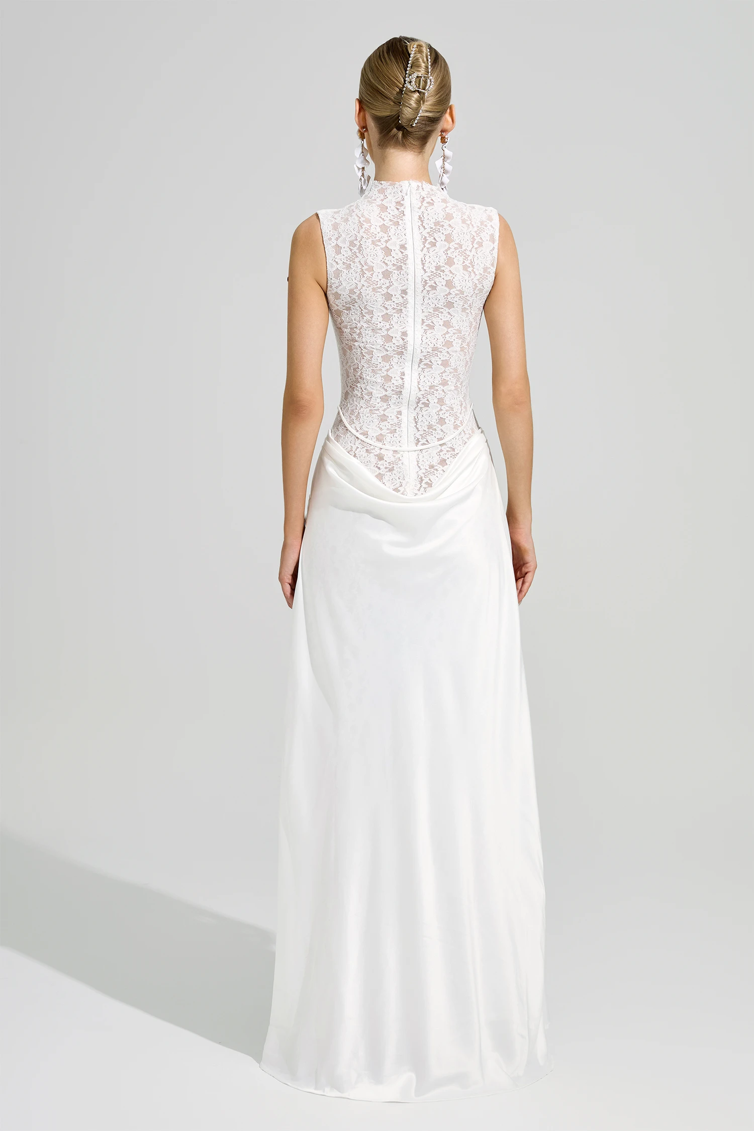Mondrian White Lace Formal Dress
