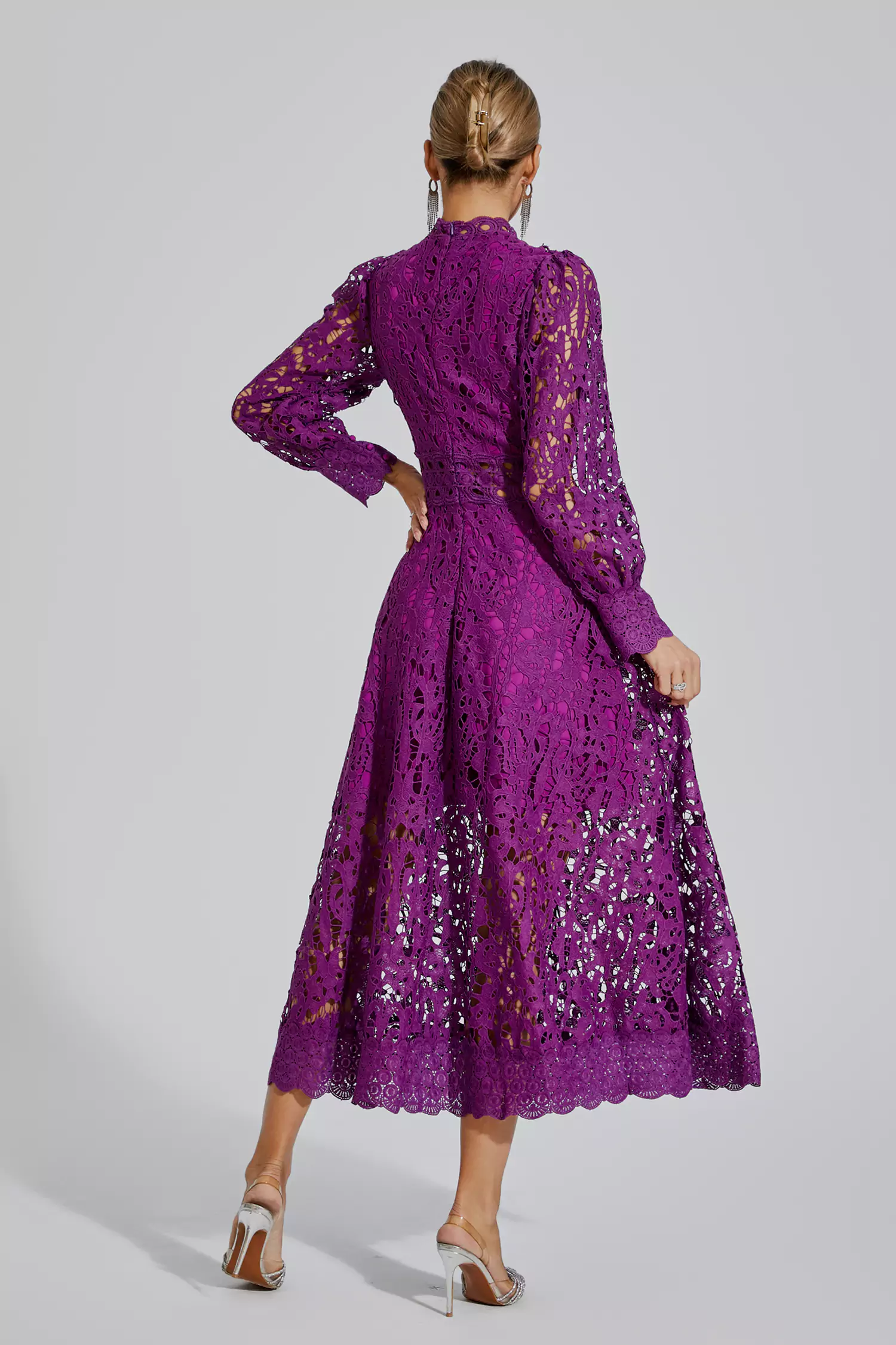 Murray Purple Lace Cutout Maxi Dress