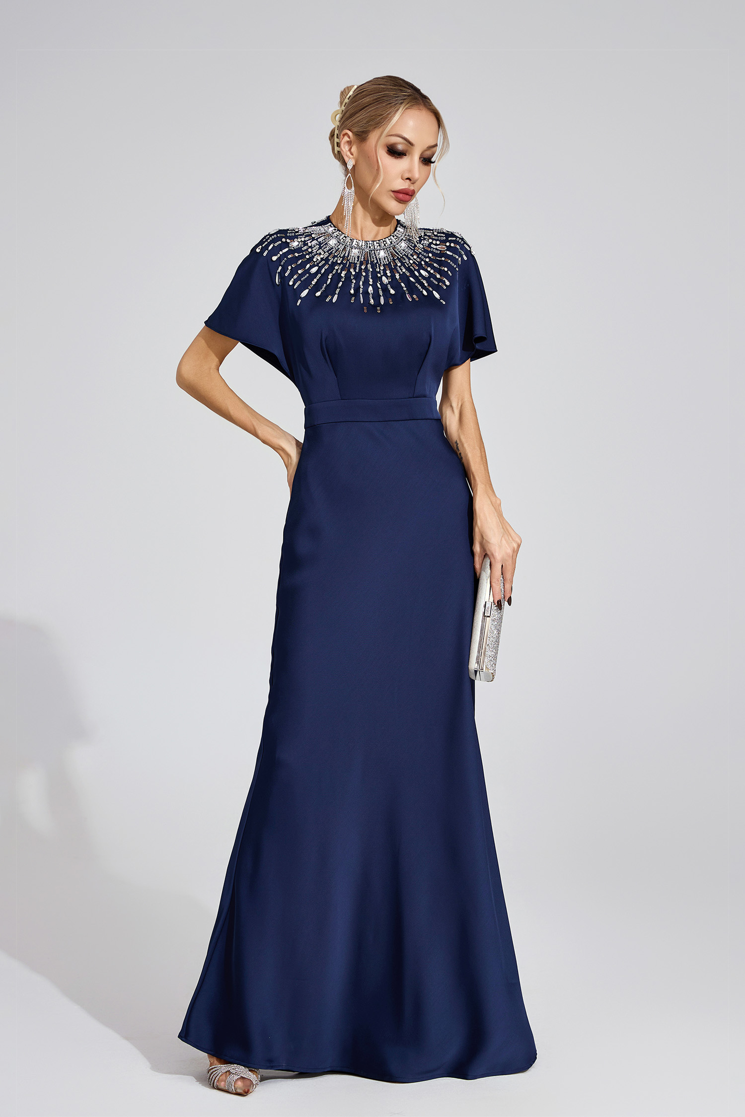 Ford Dark Blue Diamond Maxi Dress