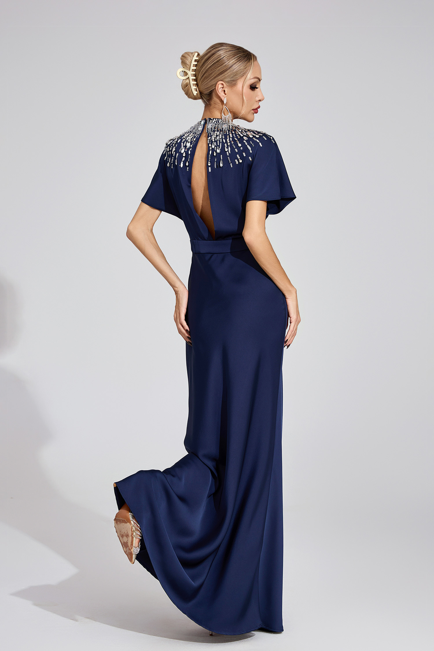 Ford Dark Blue Diamond Maxi Dress