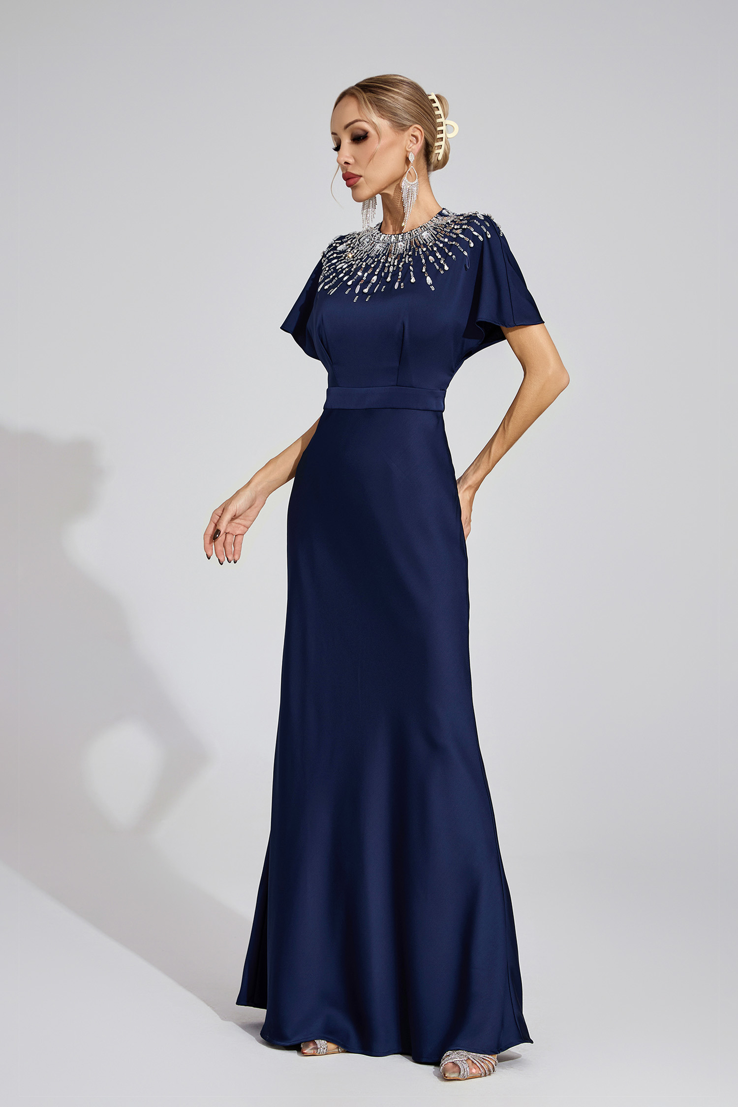 Ford Dark Blue Diamond Maxi Dress