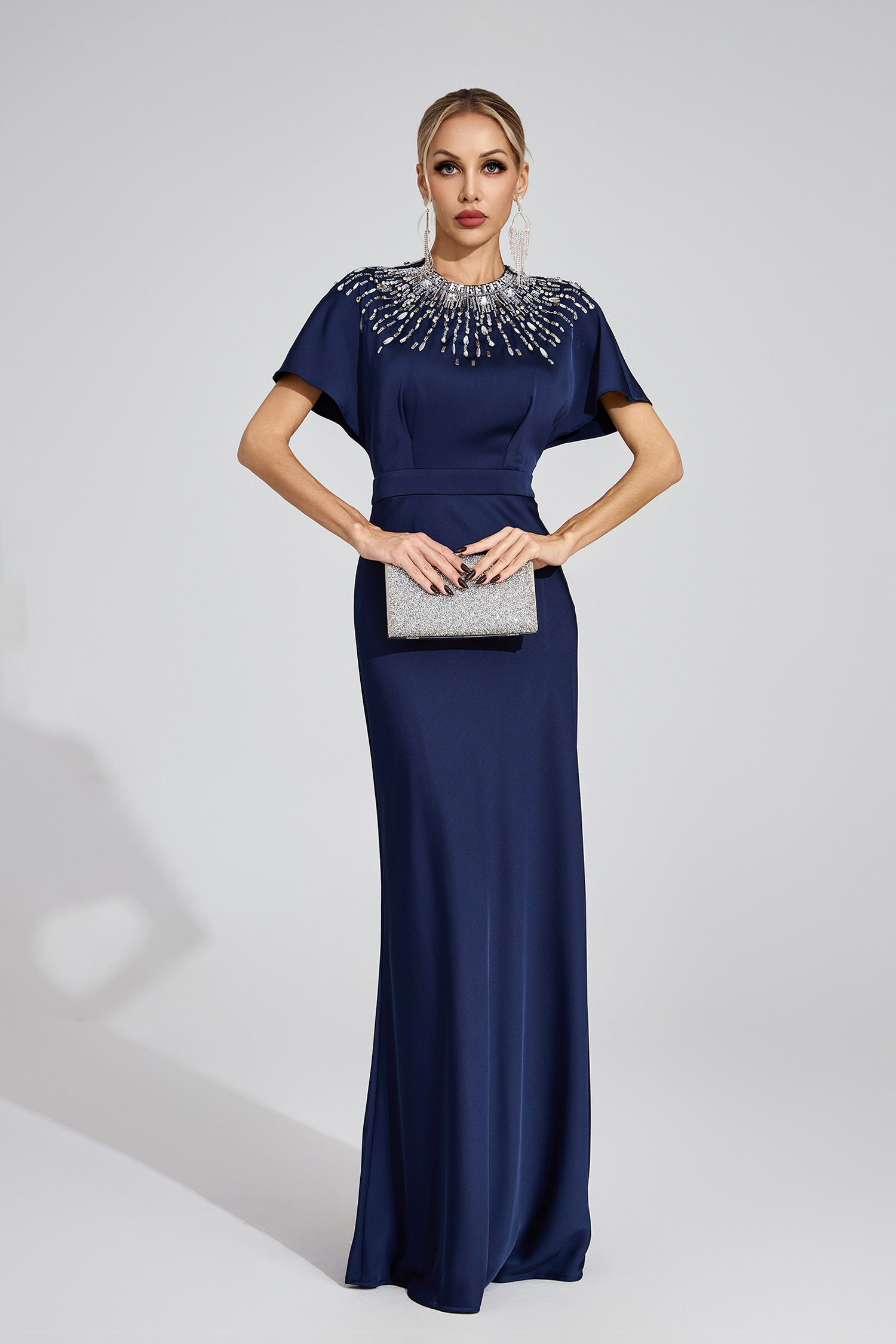 Ford Dark Blue Diamond Maxi Dress