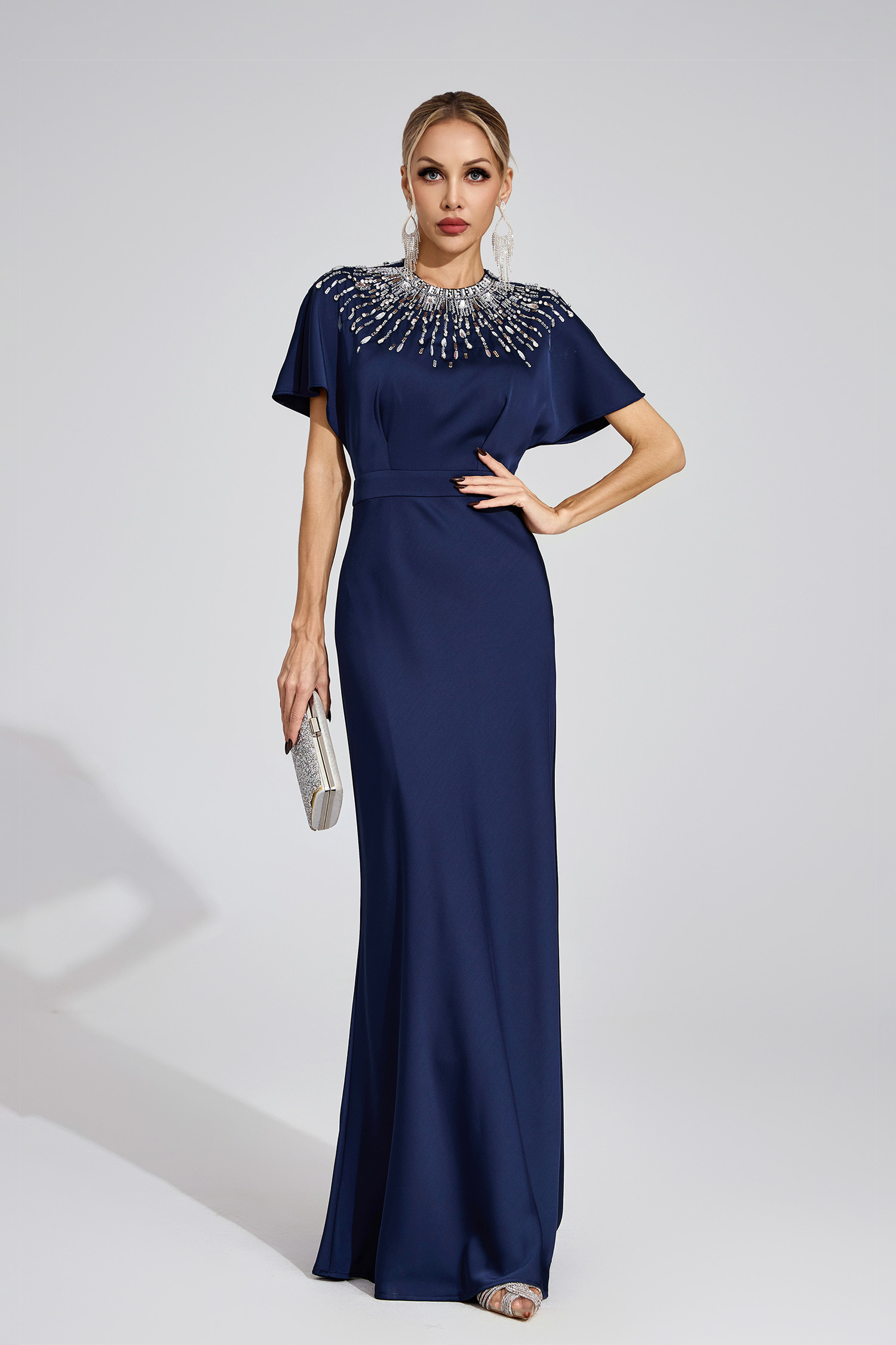 Ford Dark Blue Diamond Maxi Dress