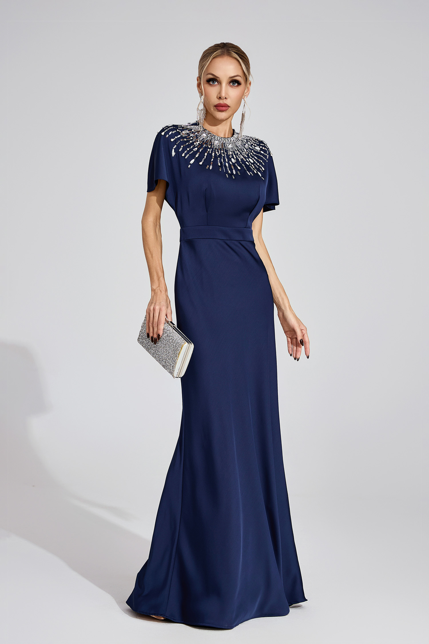 Ford Dark Blue Diamond Maxi Dress