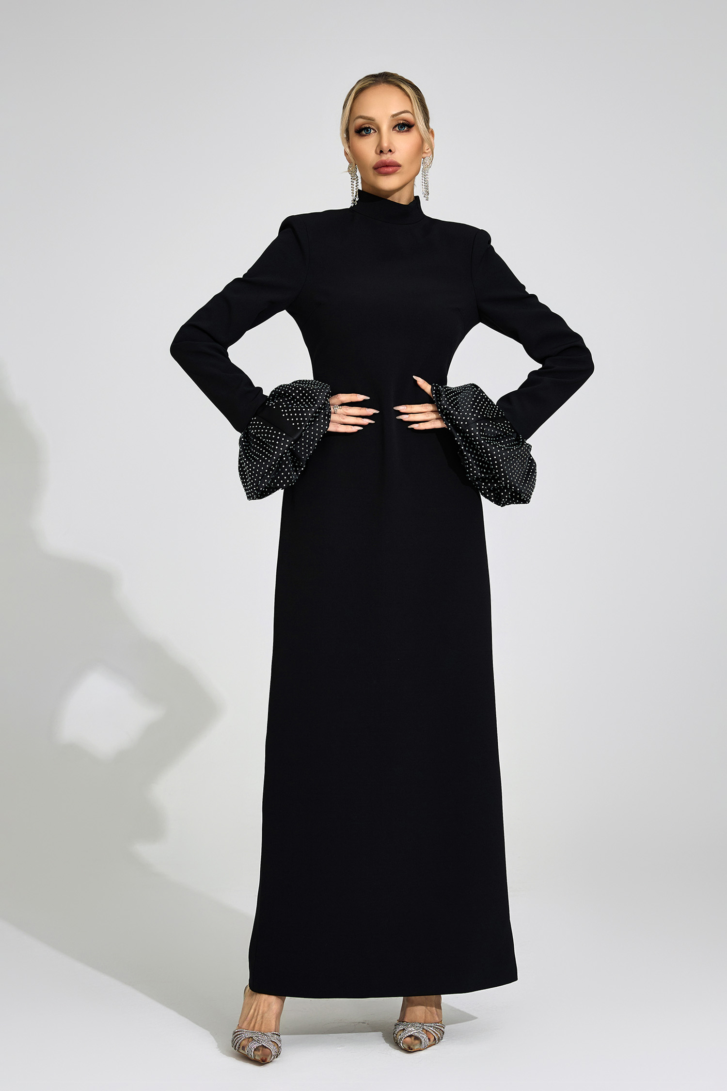 Piper Black Puff Sleeve Maxi Dress