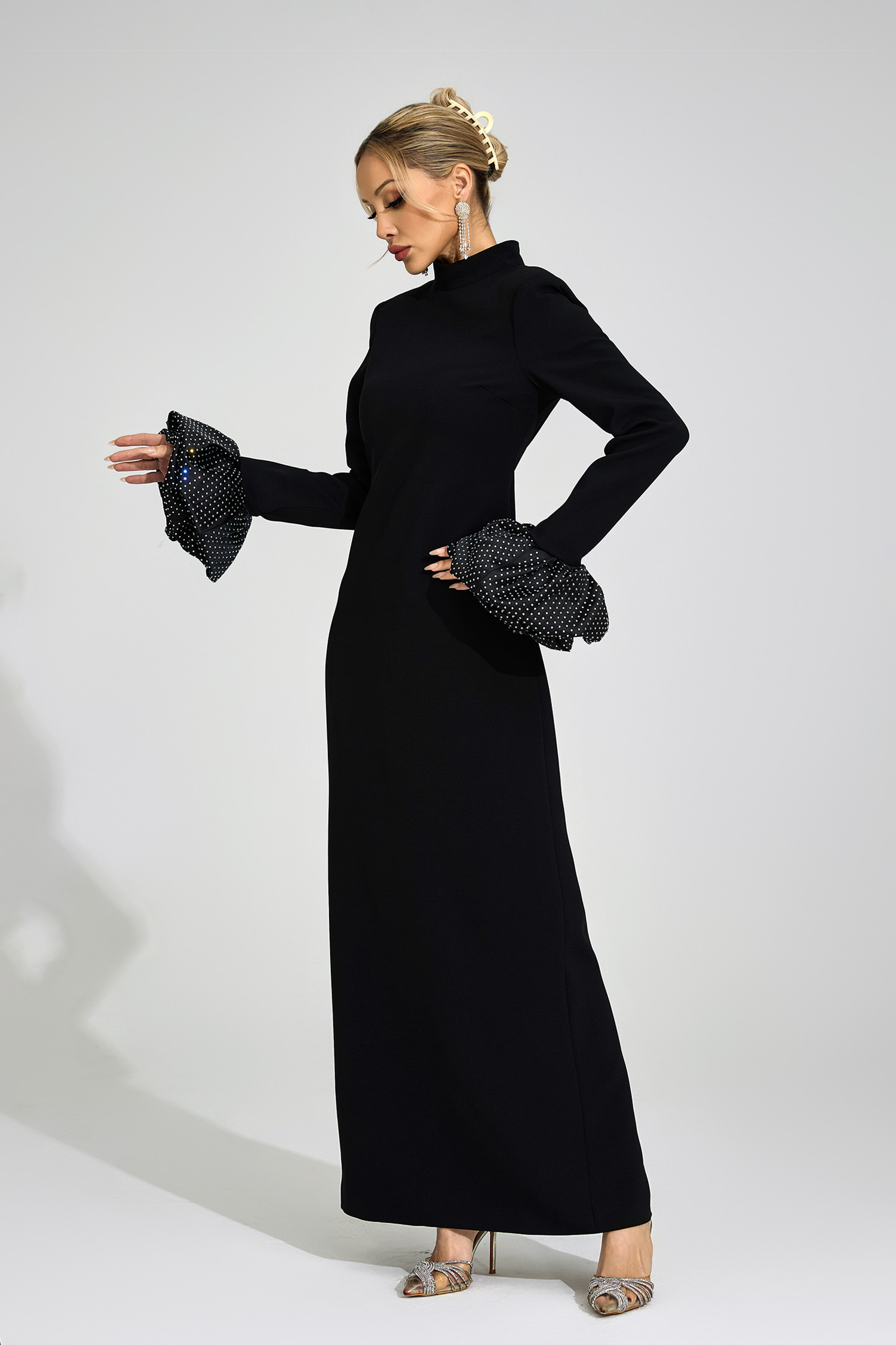 Piper Black Puff Sleeve Maxi Dress