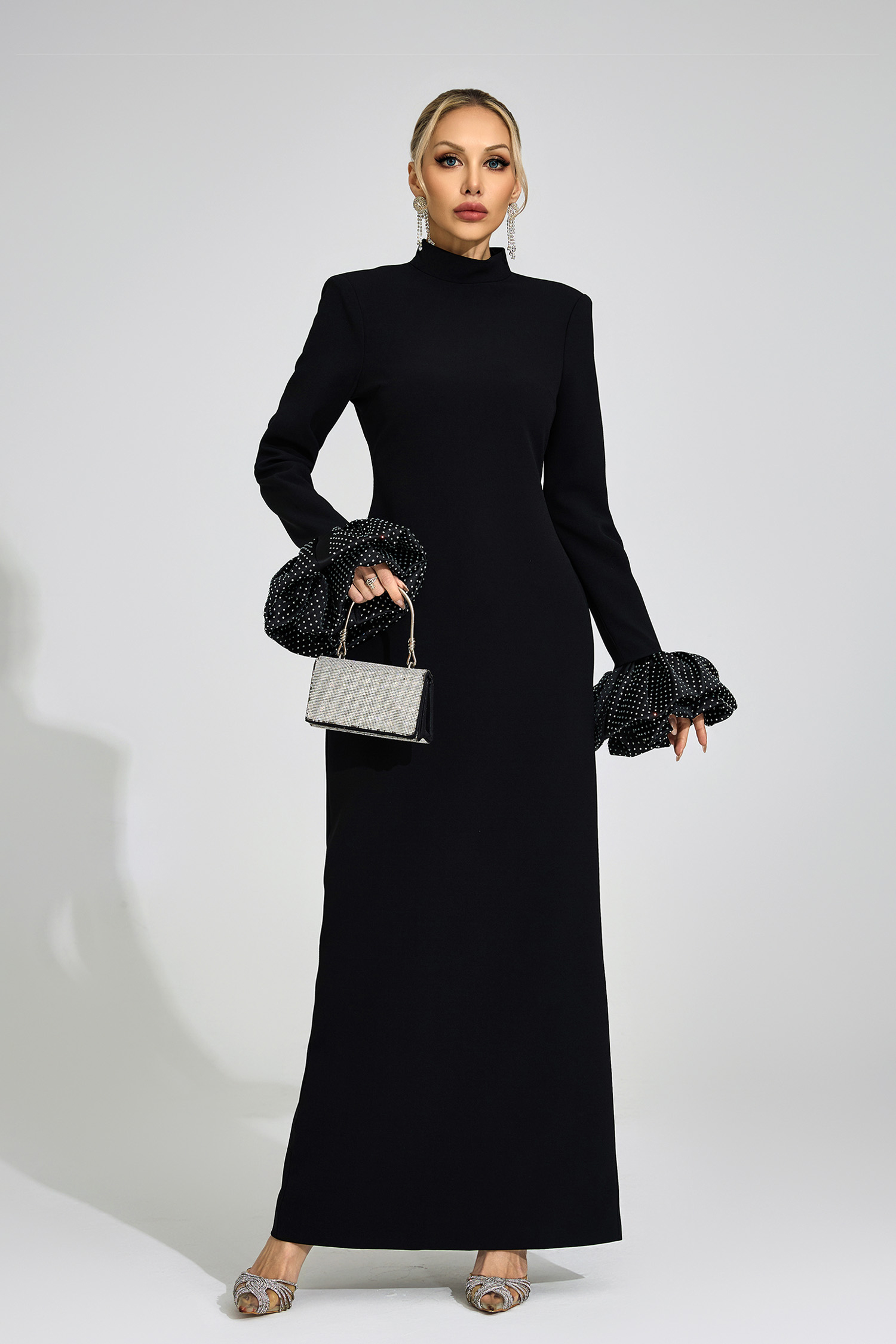 Piper Black Puff Sleeve Maxi Dress