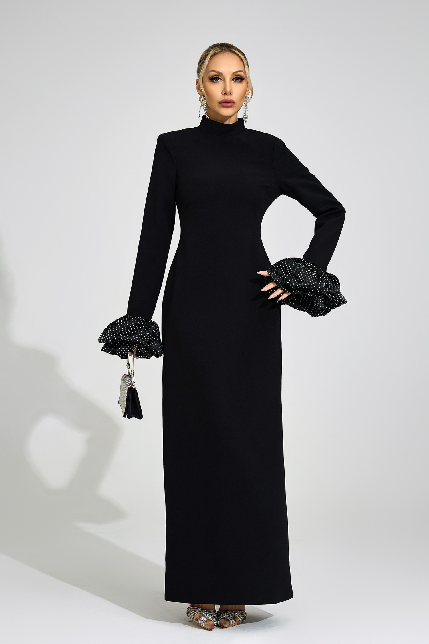 Piper Black Puff Sleeve Maxi Dress