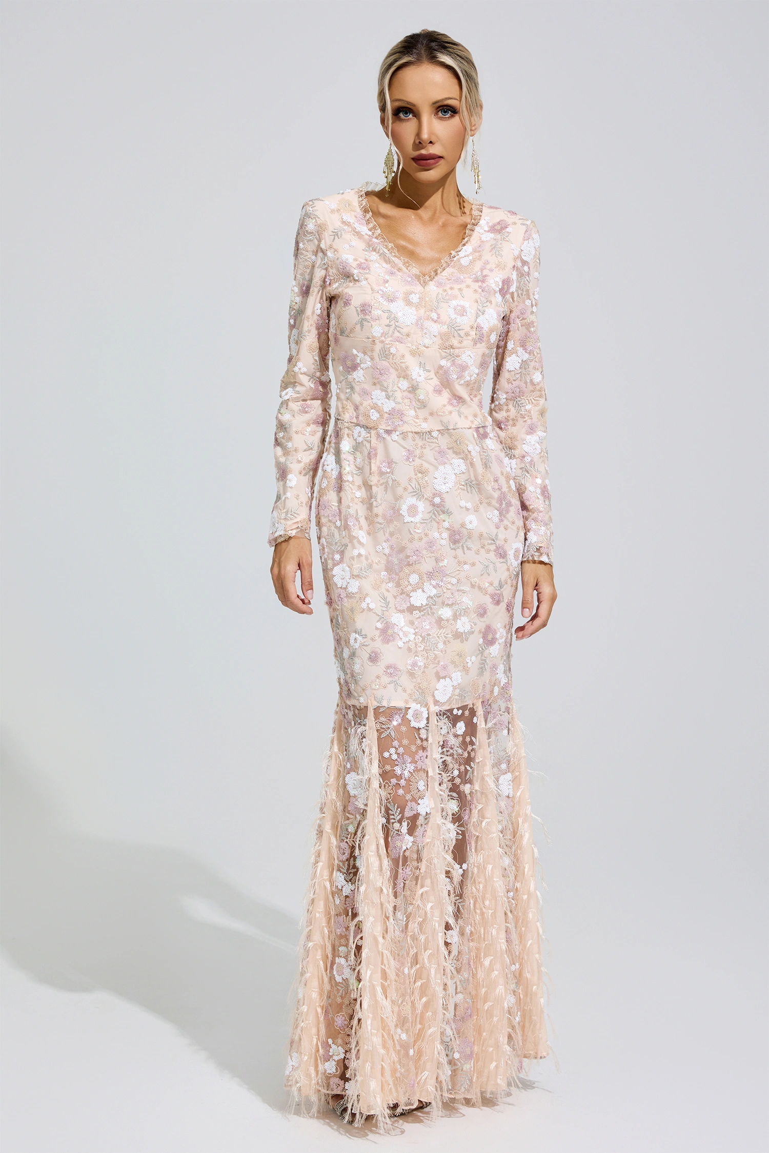Yayoi Floral Lace Mermaid Dress