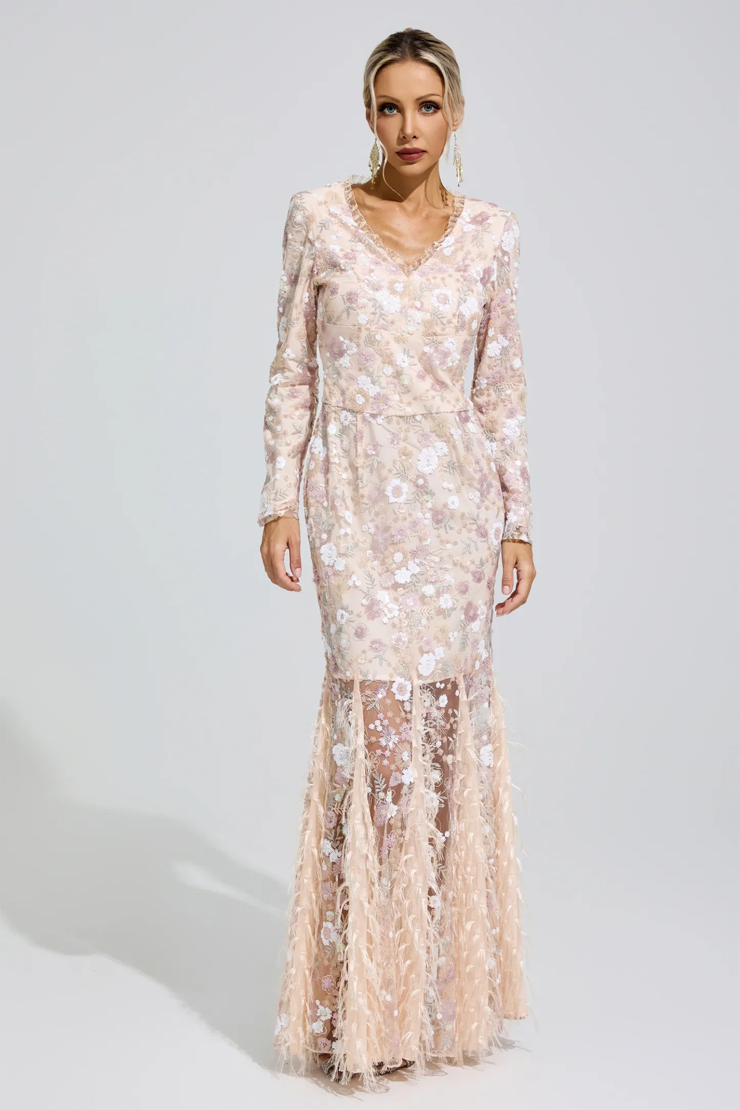 Yayoi Floral Lace Mermaid Dress