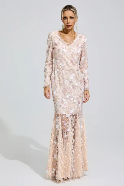 Yayoi Floral Lace Mermaid Dress
