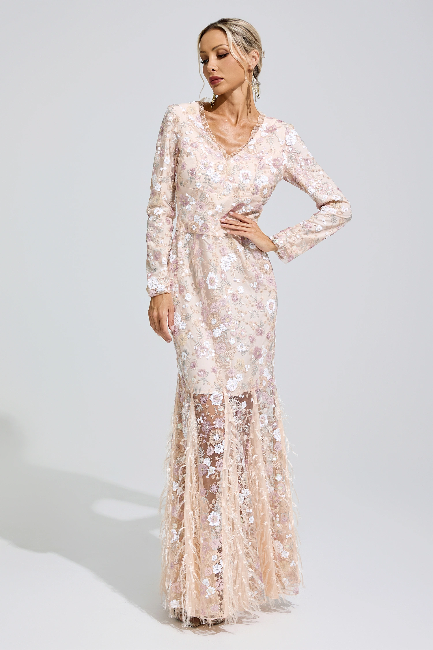 Yayoi Floral Lace Mermaid Dress