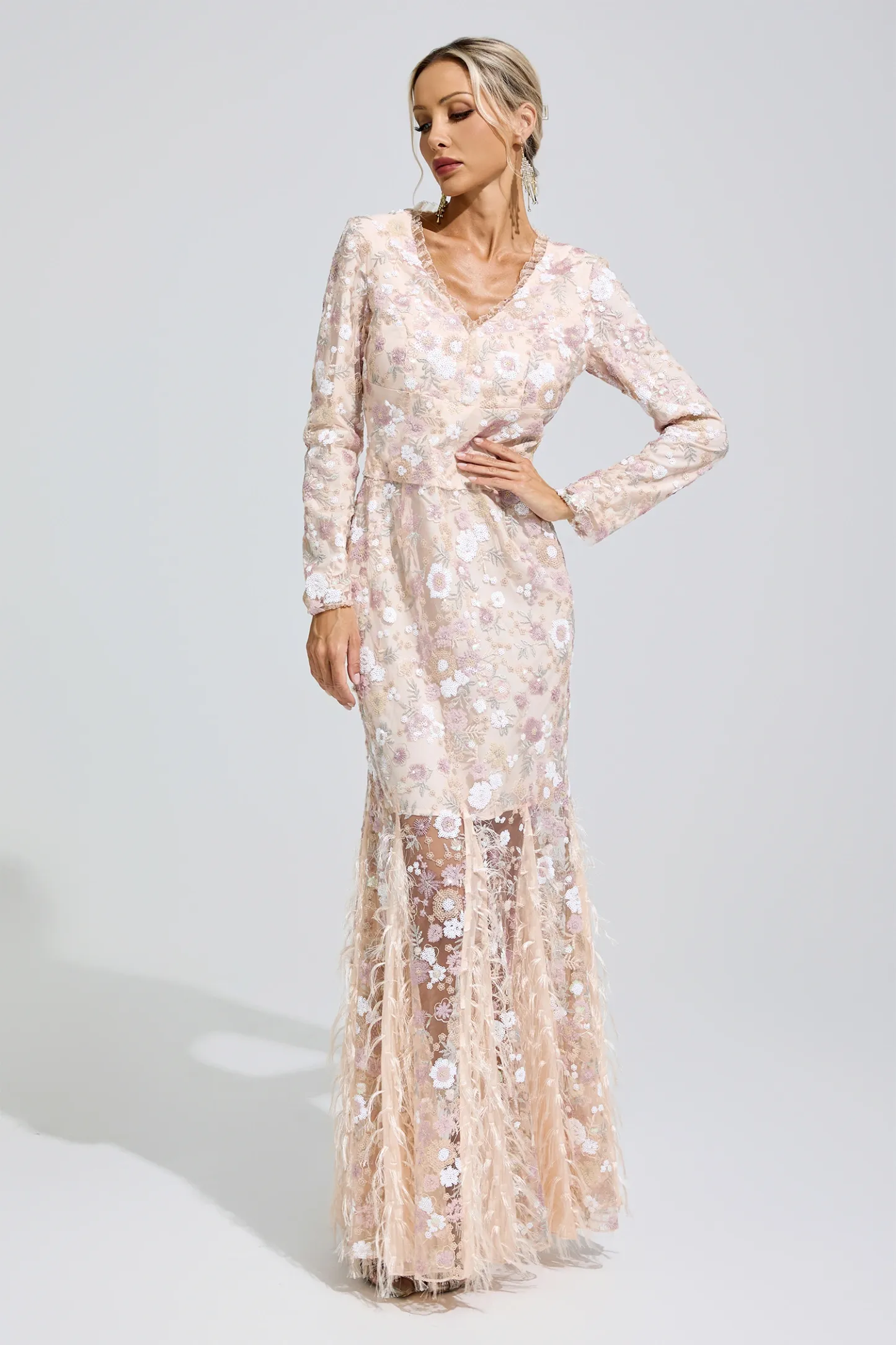 Yayoi Floral Lace Mermaid Dress