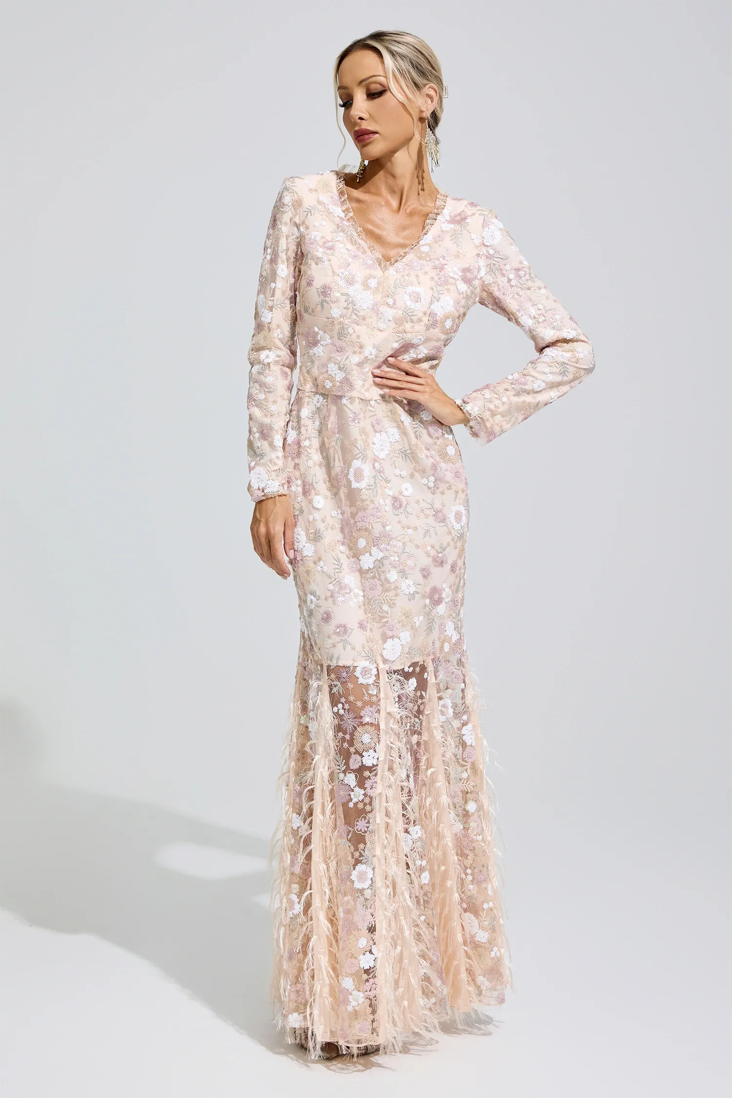 Yayoi Floral Lace Mermaid Dress