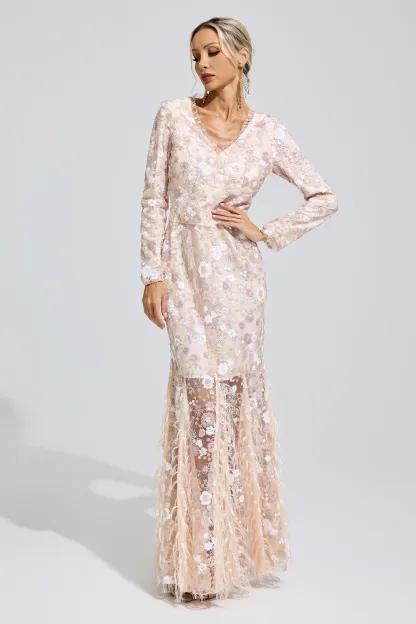 Yayoi Floral Lace Mermaid Dress