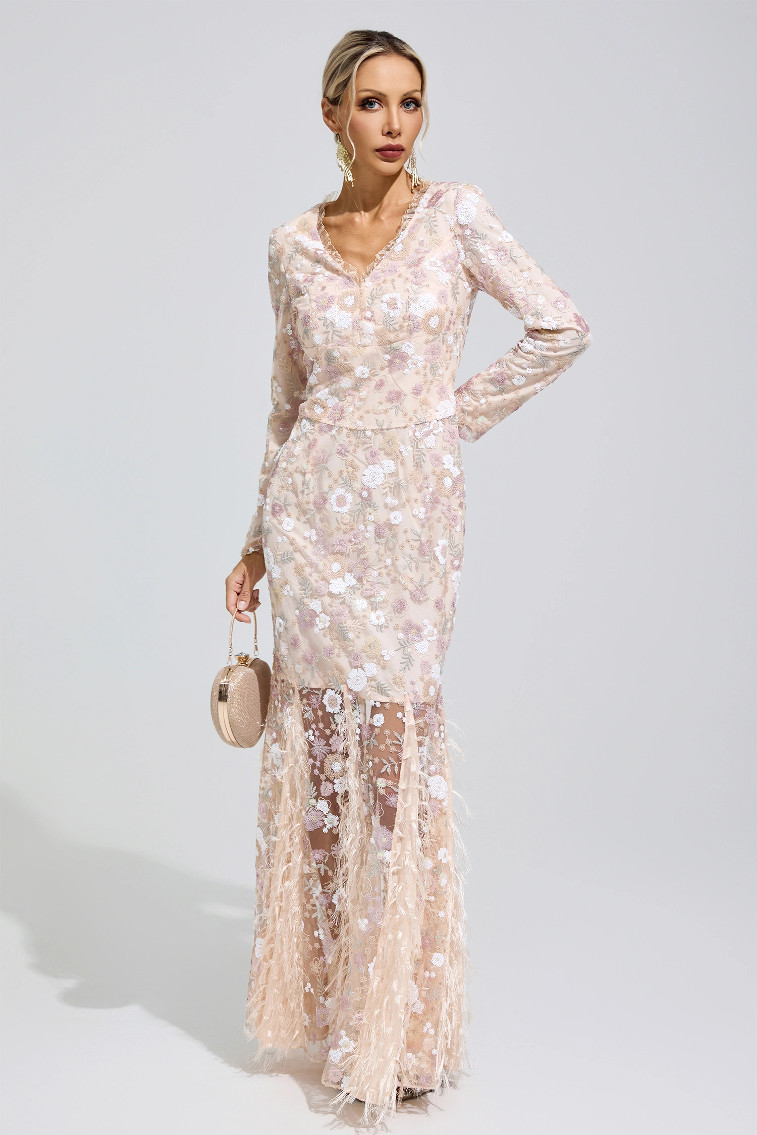 Yayoi Floral Lace Mermaid Dress