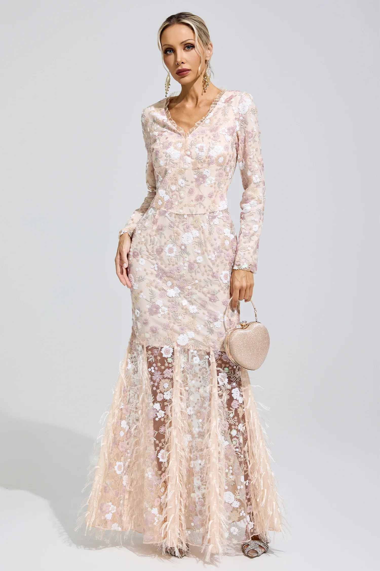 Yayoi Floral Lace Mermaid Dress