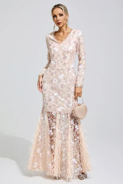 Yayoi Floral Lace Mermaid Dress