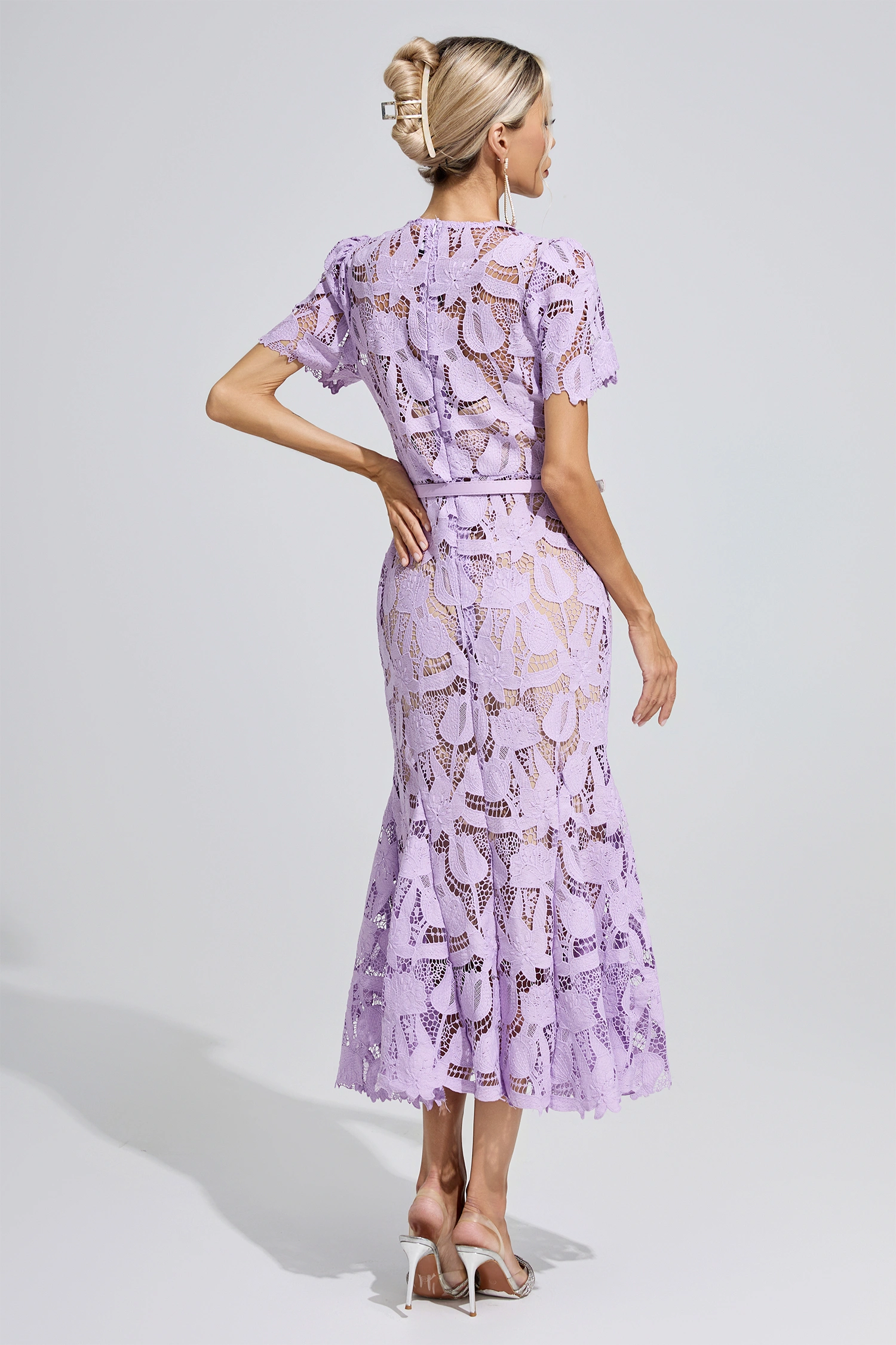 Hedy Purple Lace Mermaid Maxi Dress