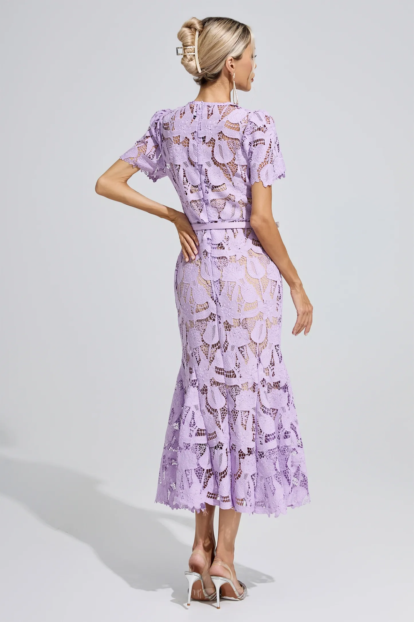 Hedy Purple Lace Mermaid Maxi Dress