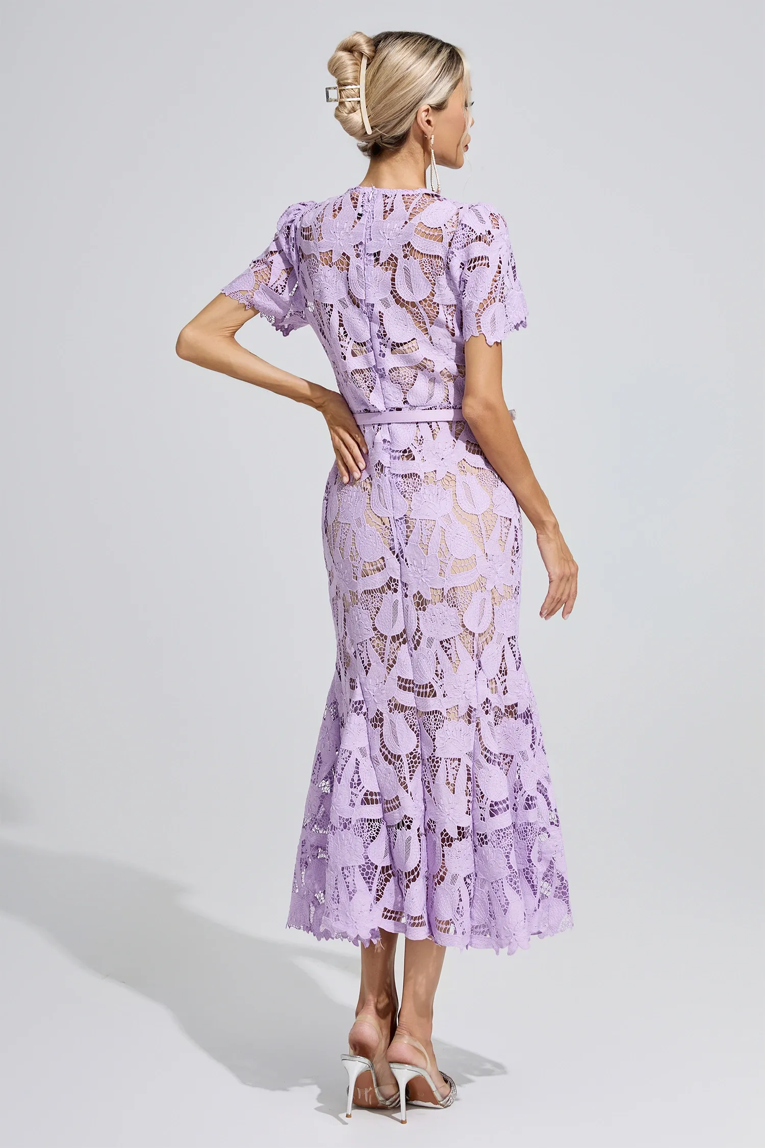 Hedy Purple Lace Mermaid Maxi Dress