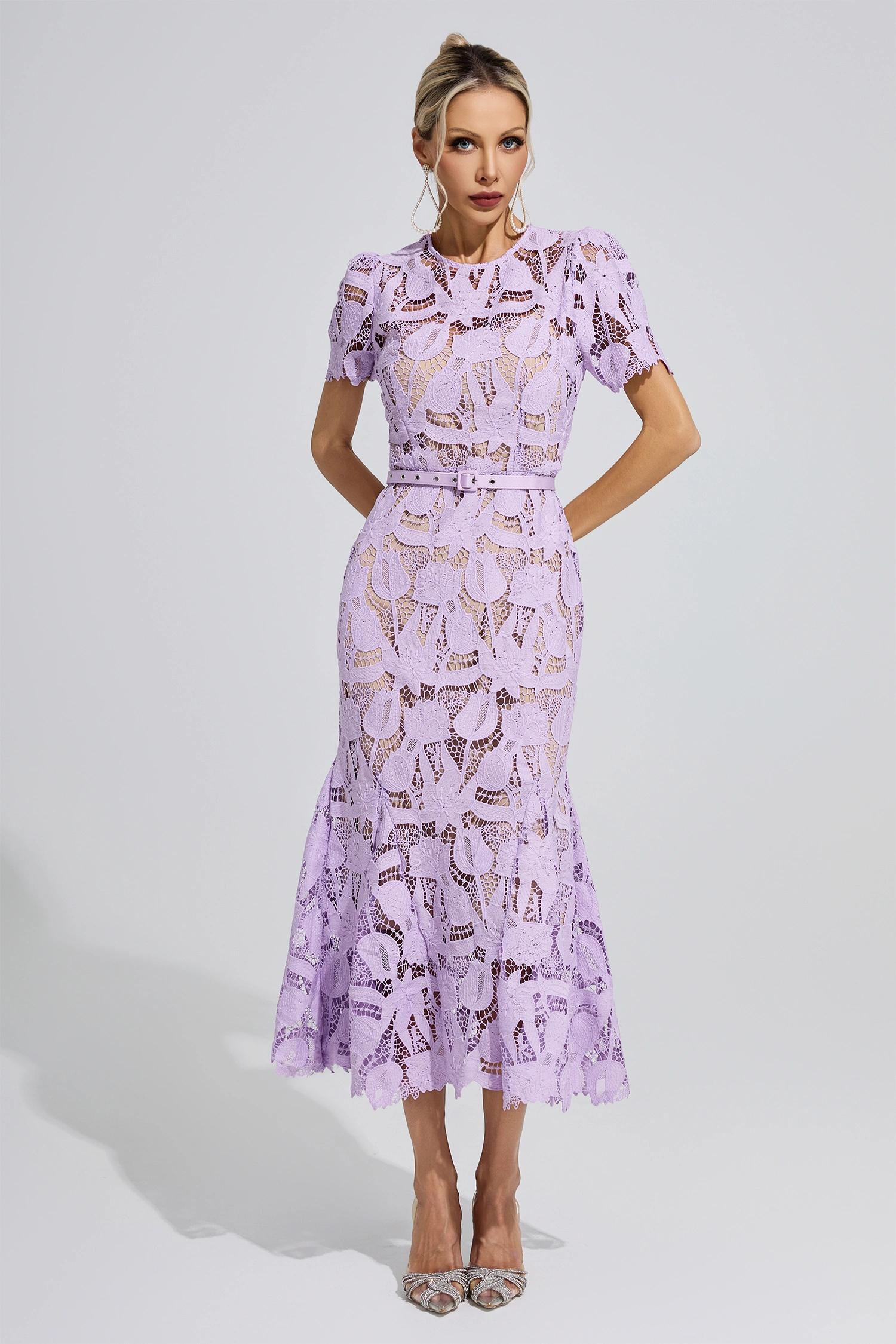 Hedy Purple Lace Mermaid Maxi Dress