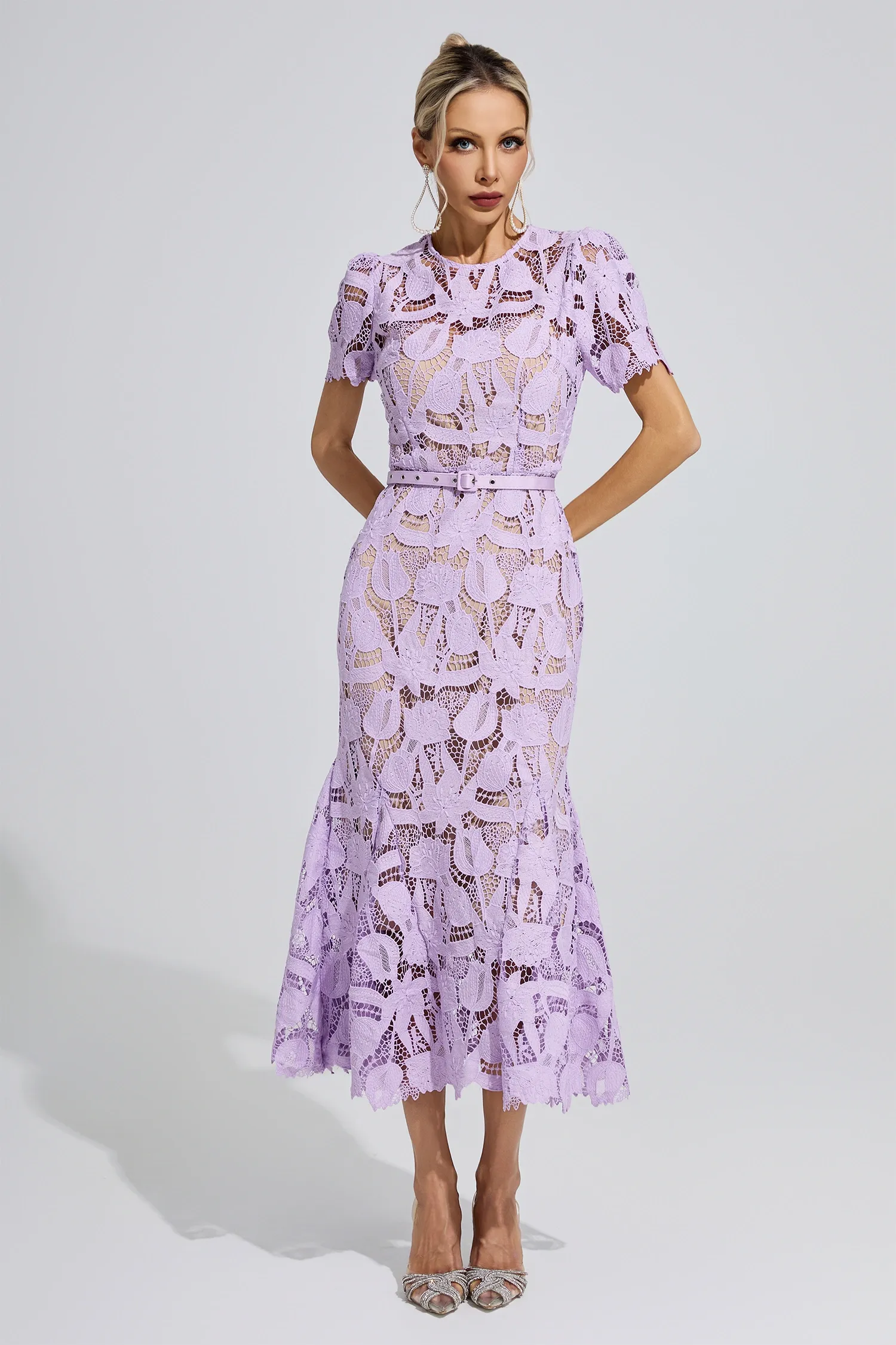 Hedy Purple Lace Mermaid Maxi Dress