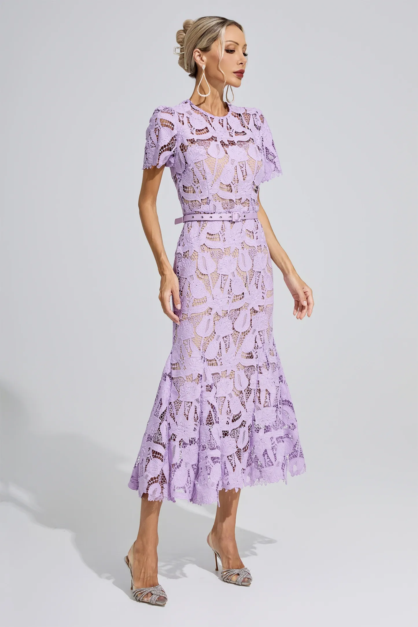 Hedy Purple Lace Mermaid Maxi Dress