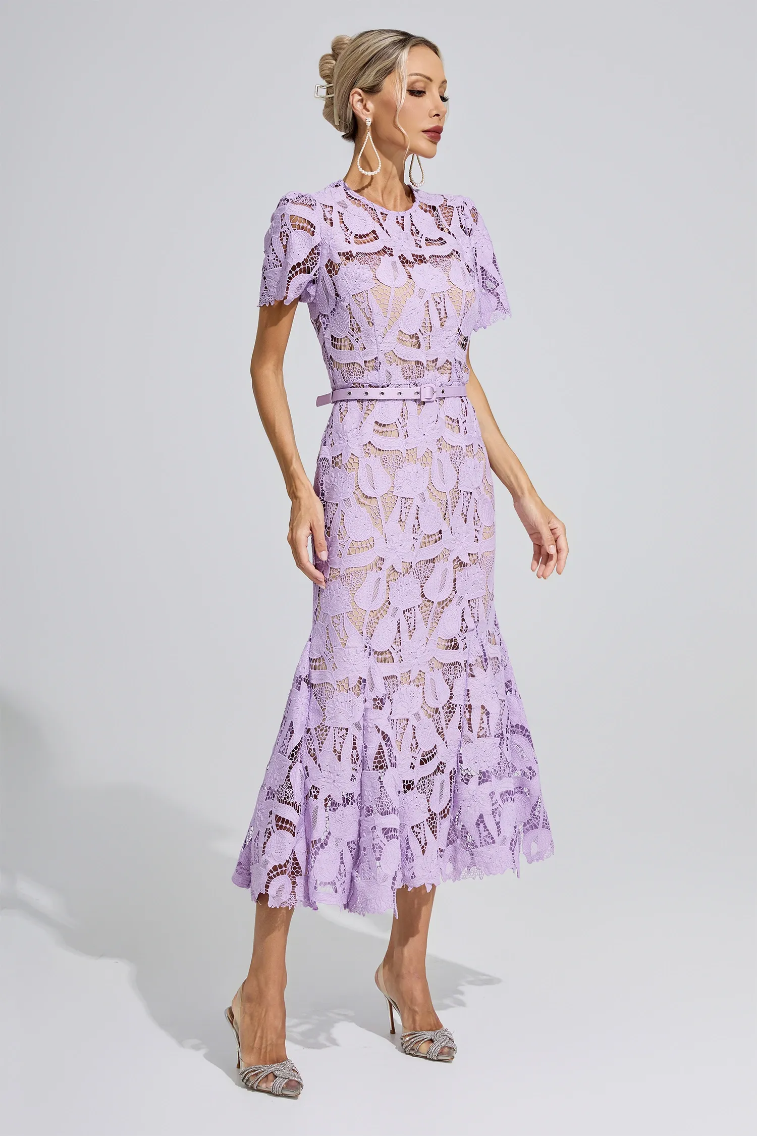 Hedy Purple Lace Mermaid Maxi Dress