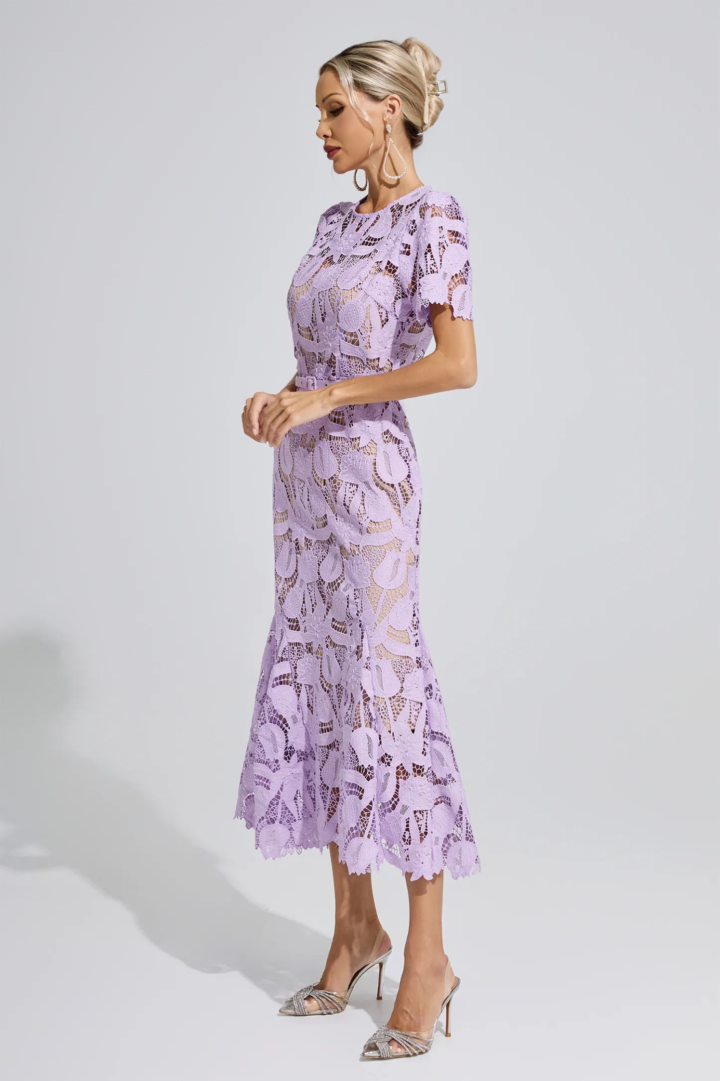 Hedy Purple Lace Mermaid Maxi Dress