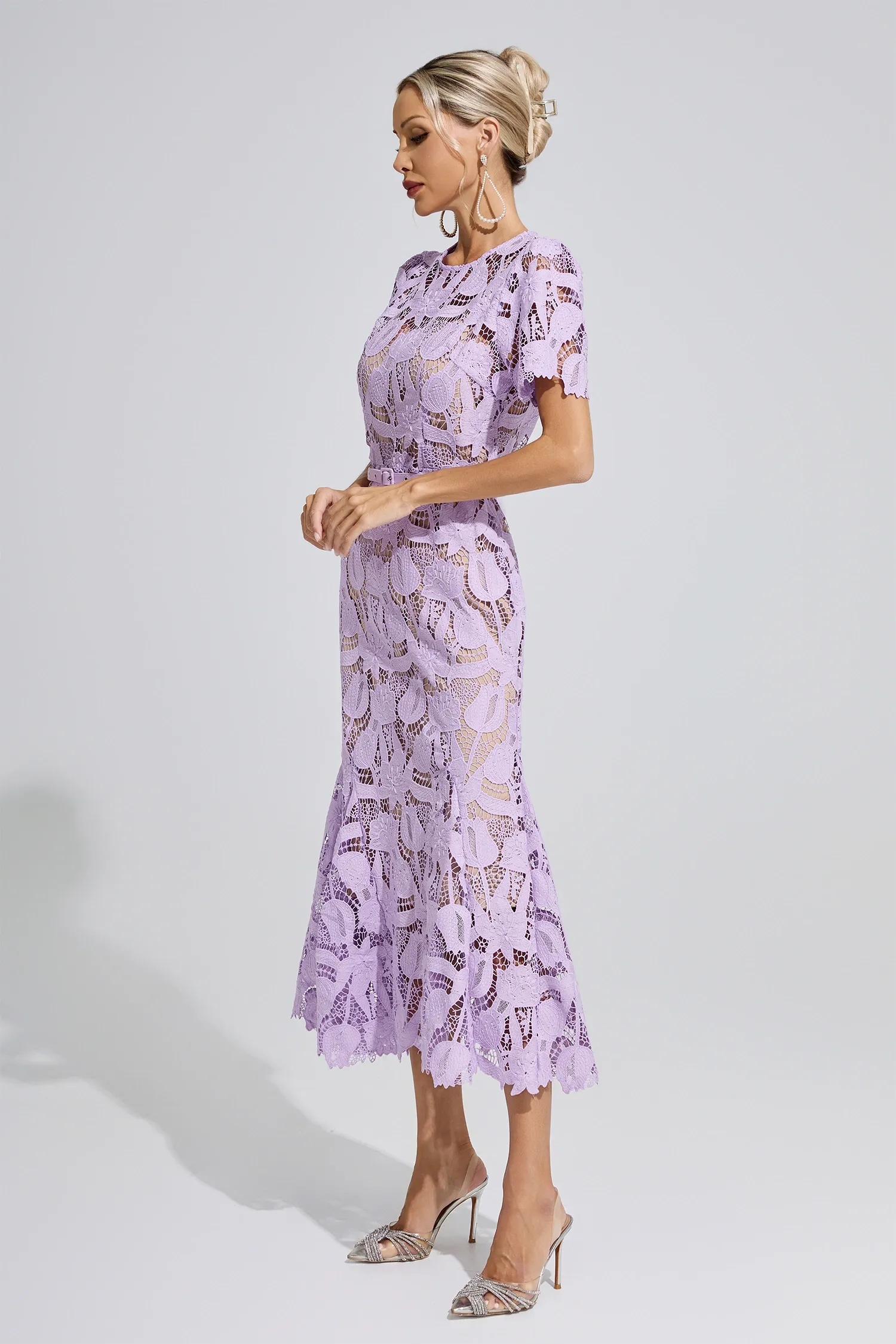 Hedy Purple Lace Mermaid Maxi Dress