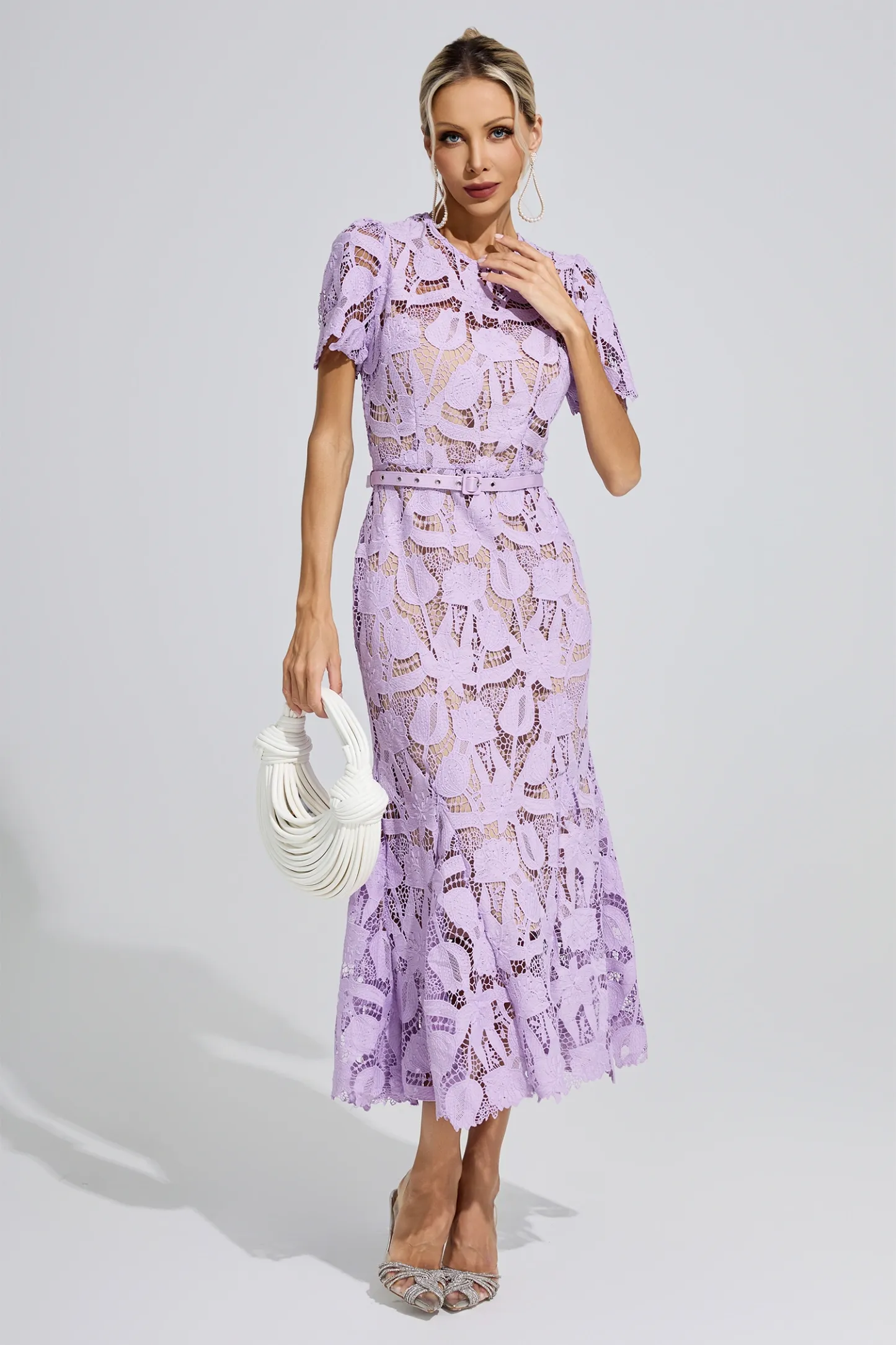 Hedy Purple Lace Mermaid Maxi Dress