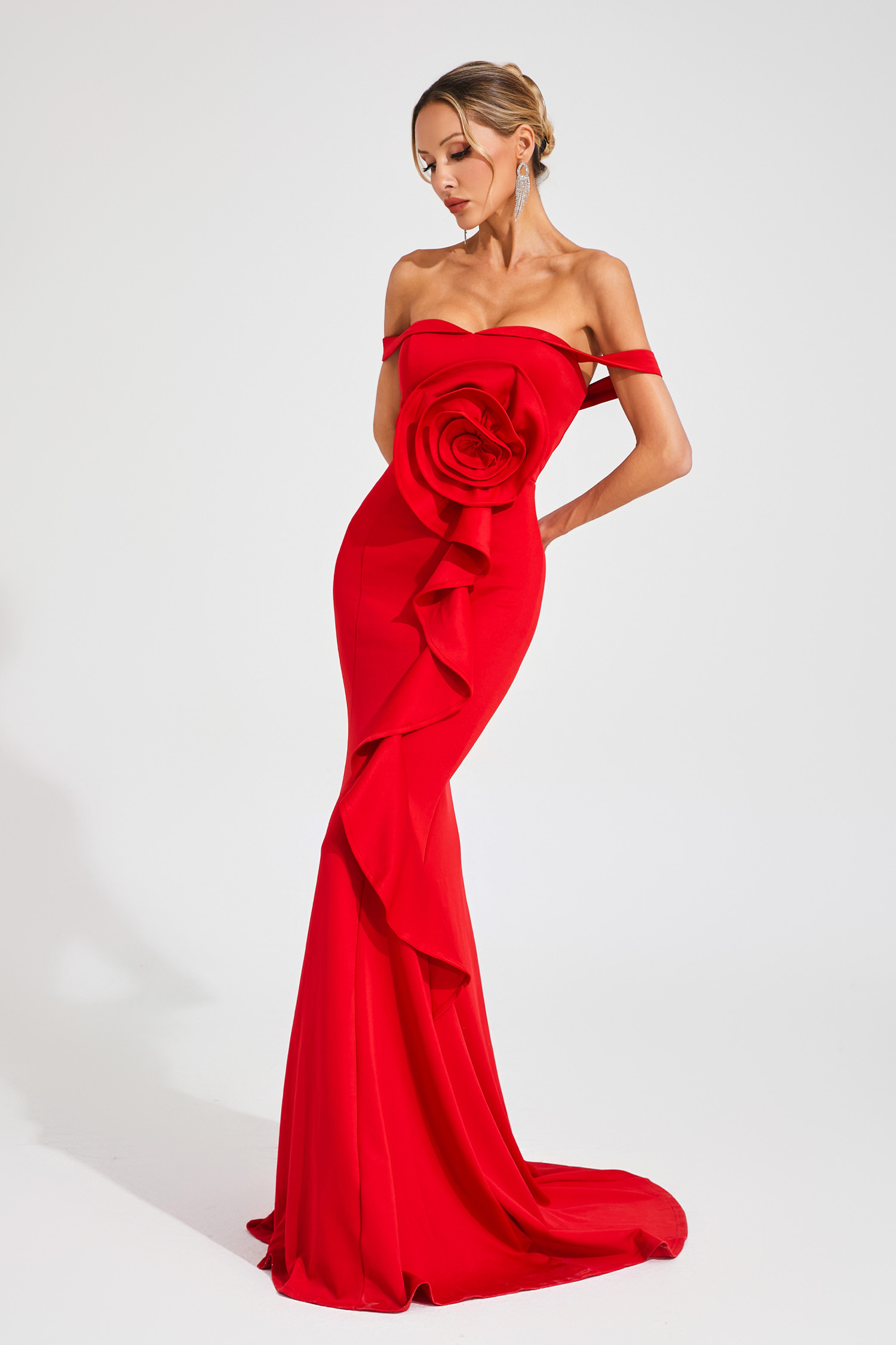 Birrell Red Rose Bandage Dress