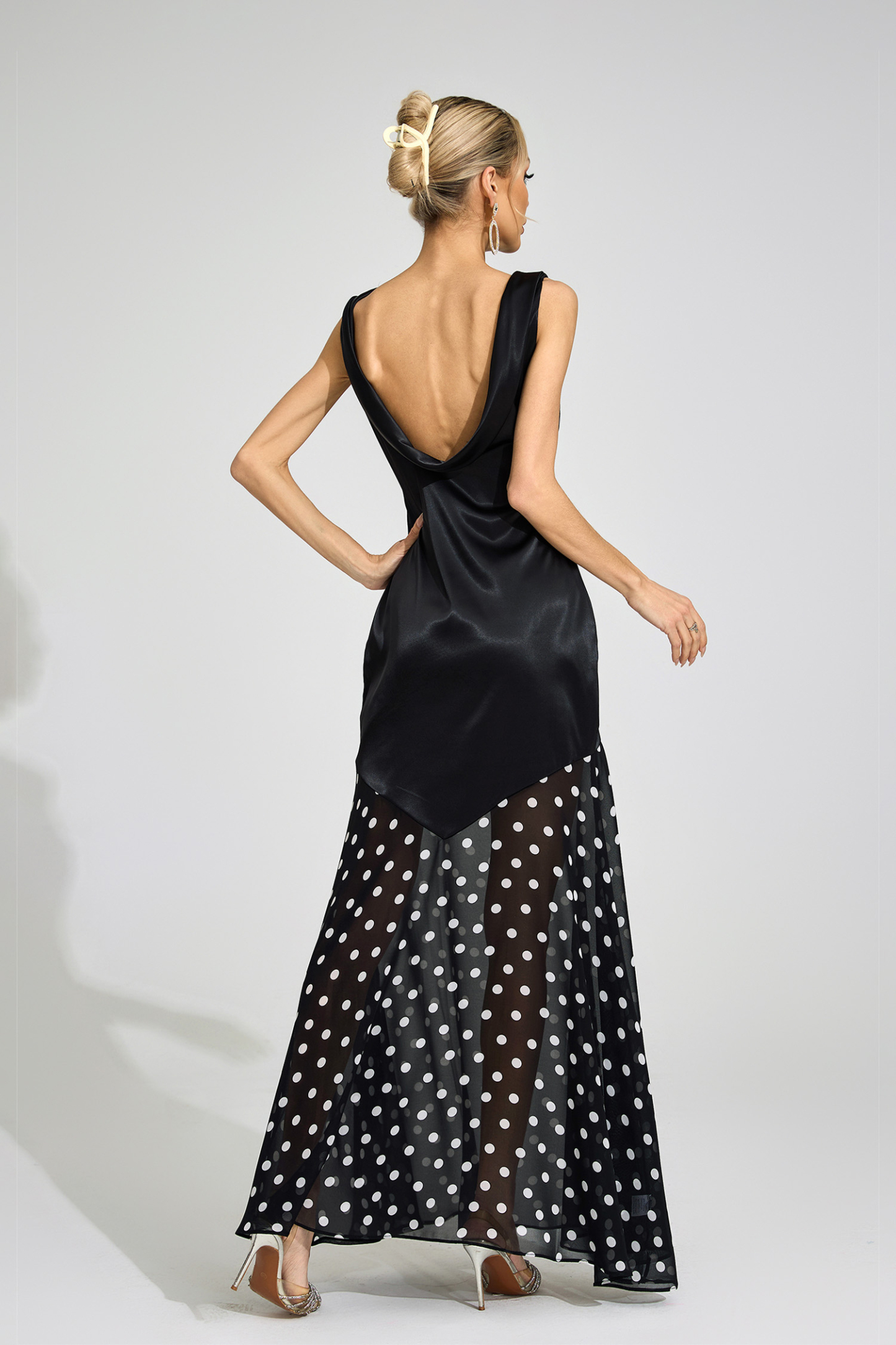 Kari Black Polka Dot Maxi Dress