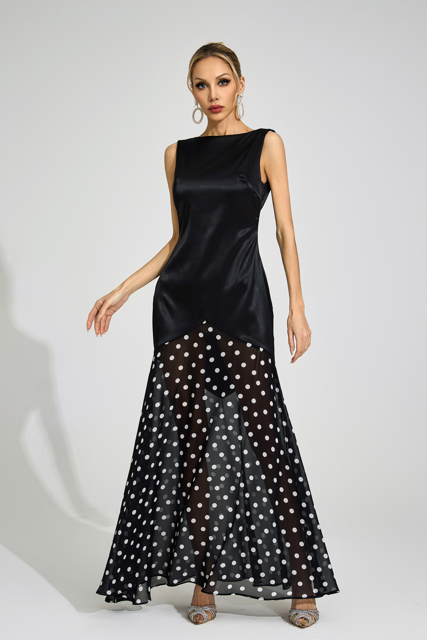 Kari Black Polka Dot Maxi Dress