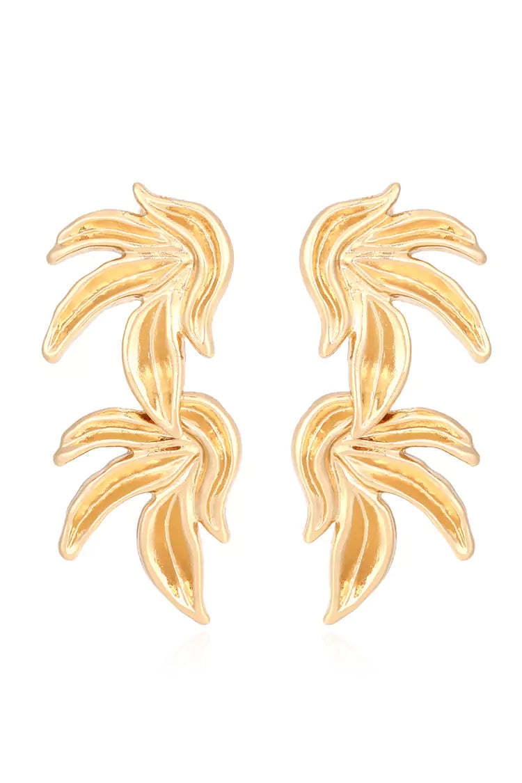 Carnation Gold Leaves Earrings