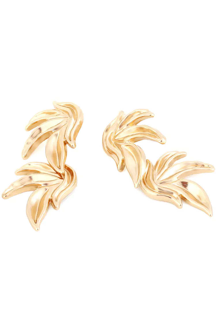Carnation Gold Leaves Earrings